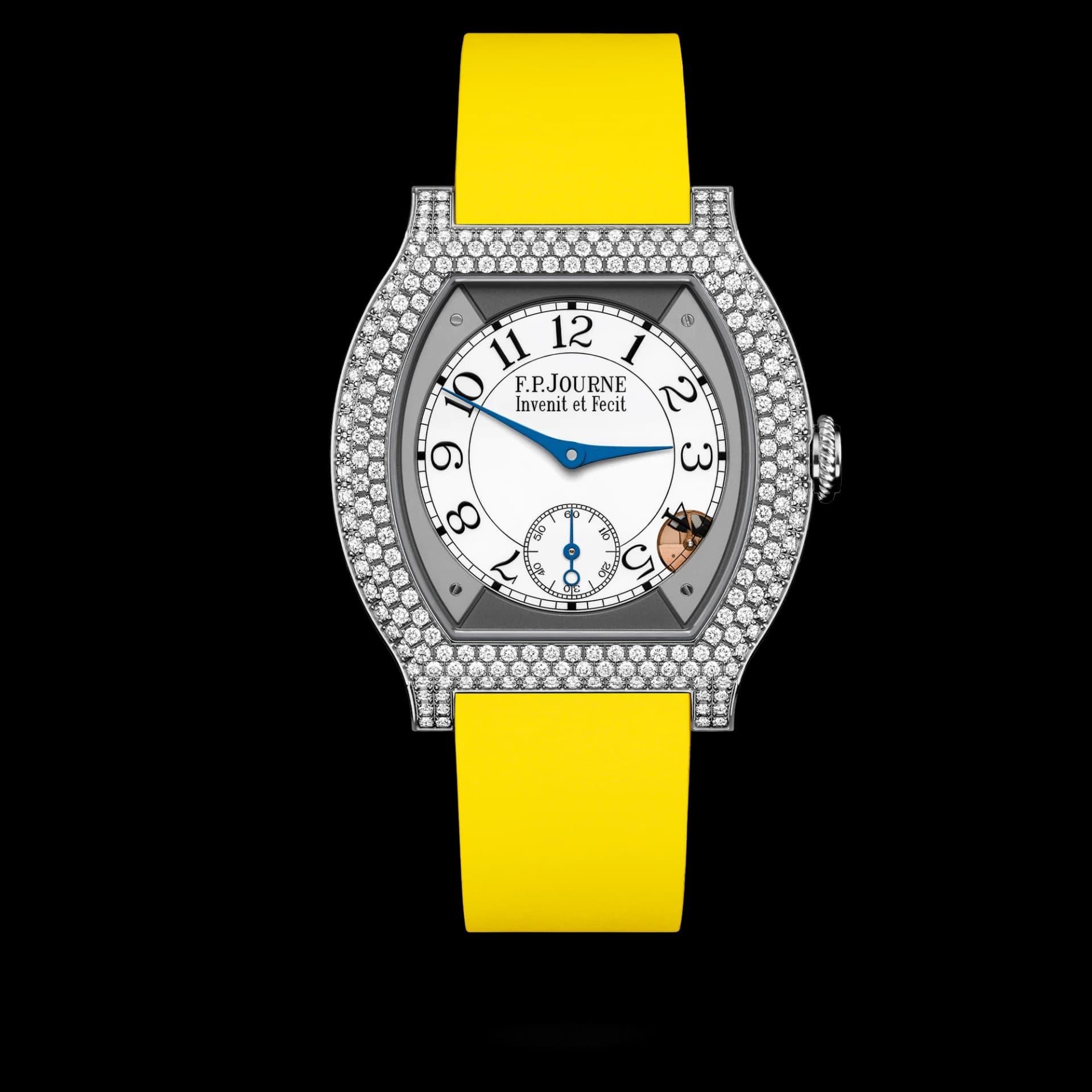 F.P. Journe Élégante 40 mm Titanium 12 Rows of Diamonds – Sarı Kayış