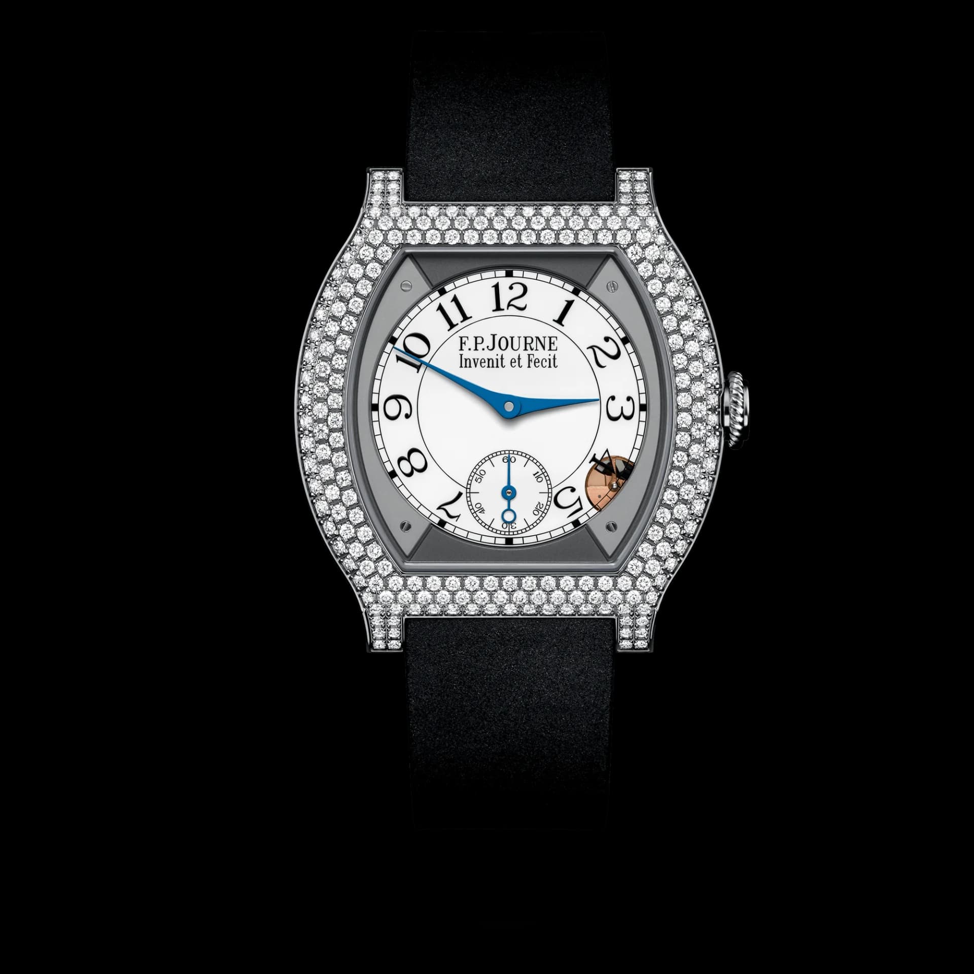 F.P. Journe Élégante 40 mm Titanium 12 Rows of Diamonds – Siyah Kayış 1