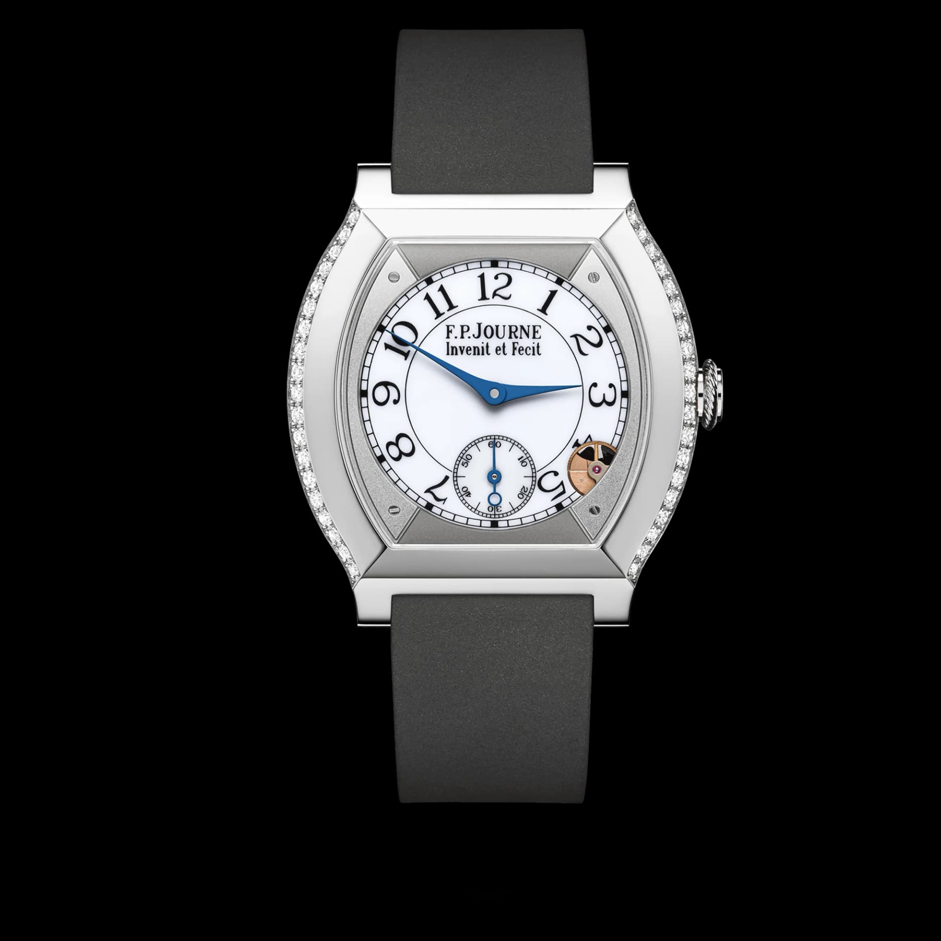 F.P. Journe Élégante 40 mm Titanium 2 Rows of Diamonds – Antrasit Kayış 1