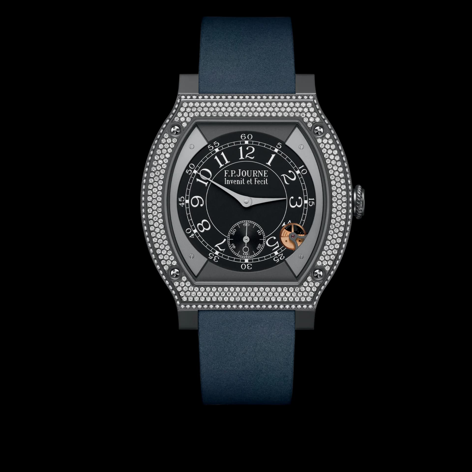 F.P. Journe Élégante 48 mm Titalyt Set with Diamonds – Gece Mavisi Kayış 1
