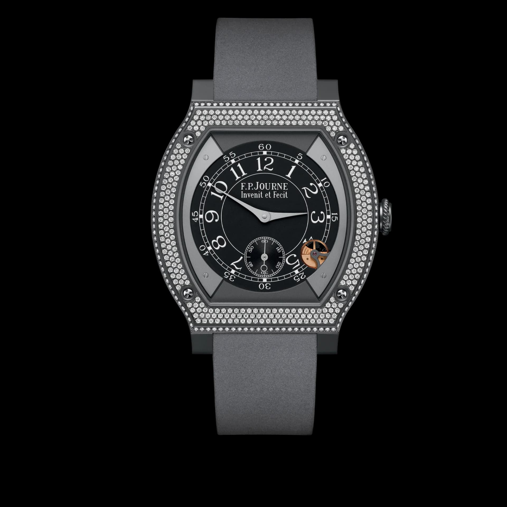 F.P. Journe Élégante 48 mm Titalyt Set with Diamonds – Gri Kayış 1