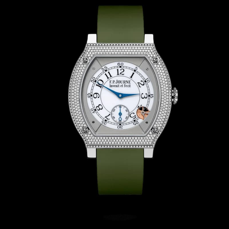 F.P. Journe Élégante 48 mm Titanium Set with Diamonds – Haki Yeşil Kayış 1