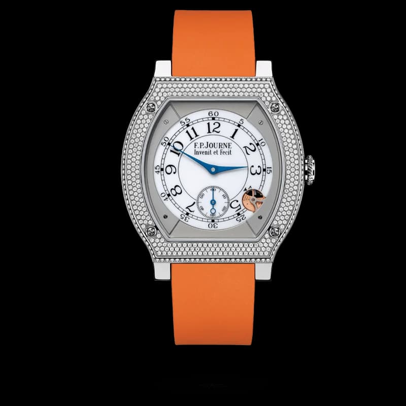 F.P. Journe Élégante 48 mm Titanium Set with Diamonds – Turuncu Kayış 1