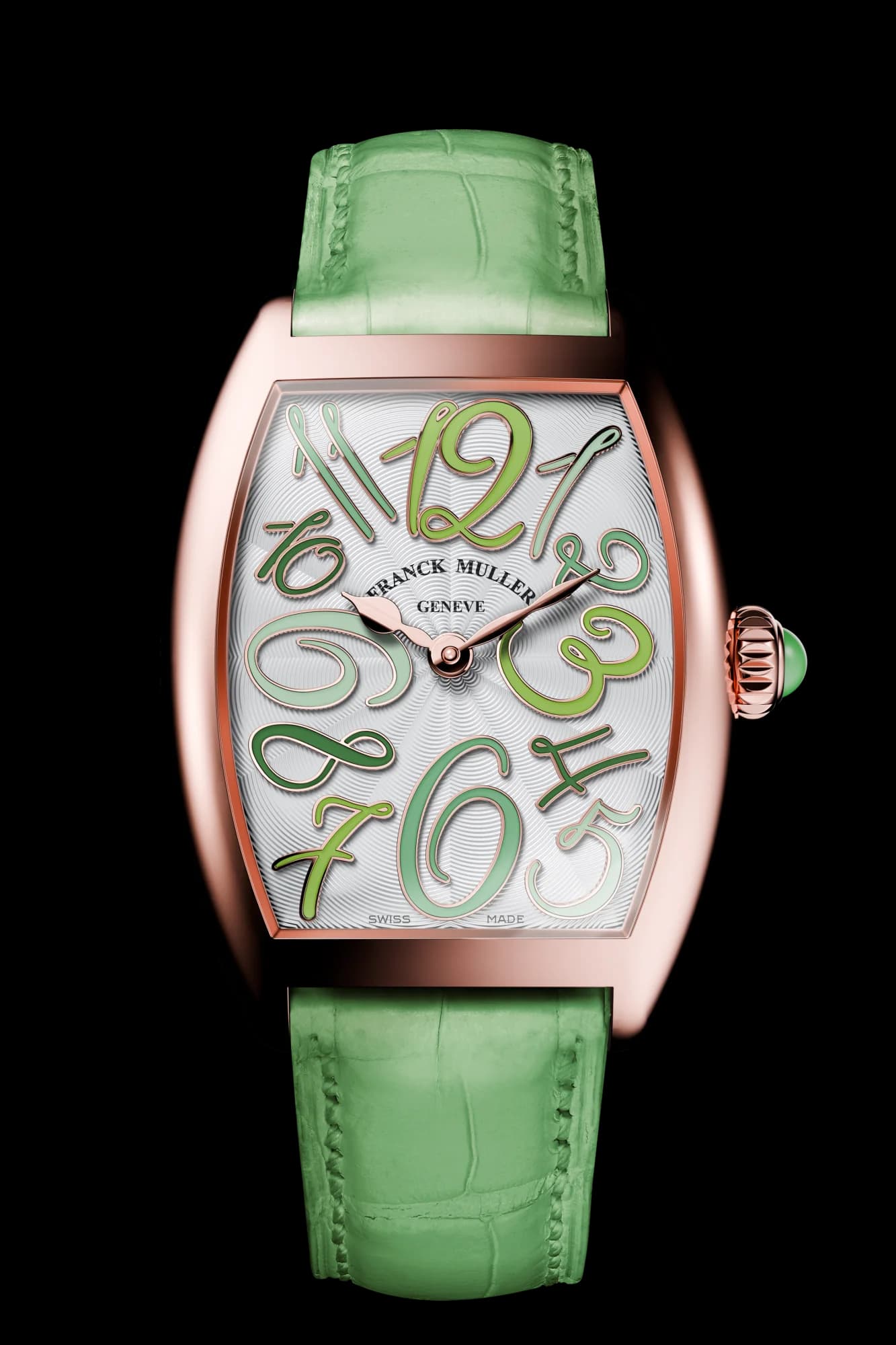 Franck Muller Cintrée Curvex Color Medley – Rose Gold, White, Green 1