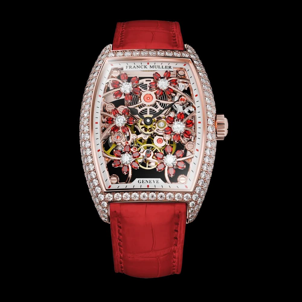 Franck Muller Cintrée Curvex Cut Flower Skeleton – Rose Gold