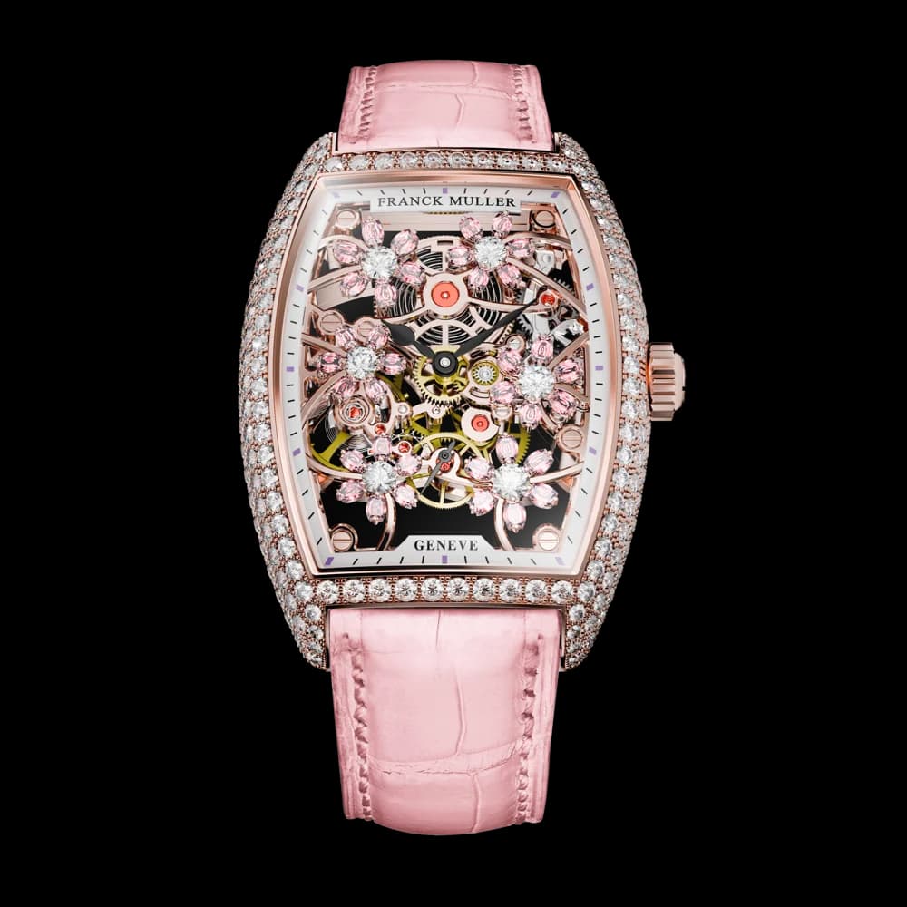 Franck Muller Cintrée Curvex Cut Flower Skeleton – Rose Gold, Pink 1