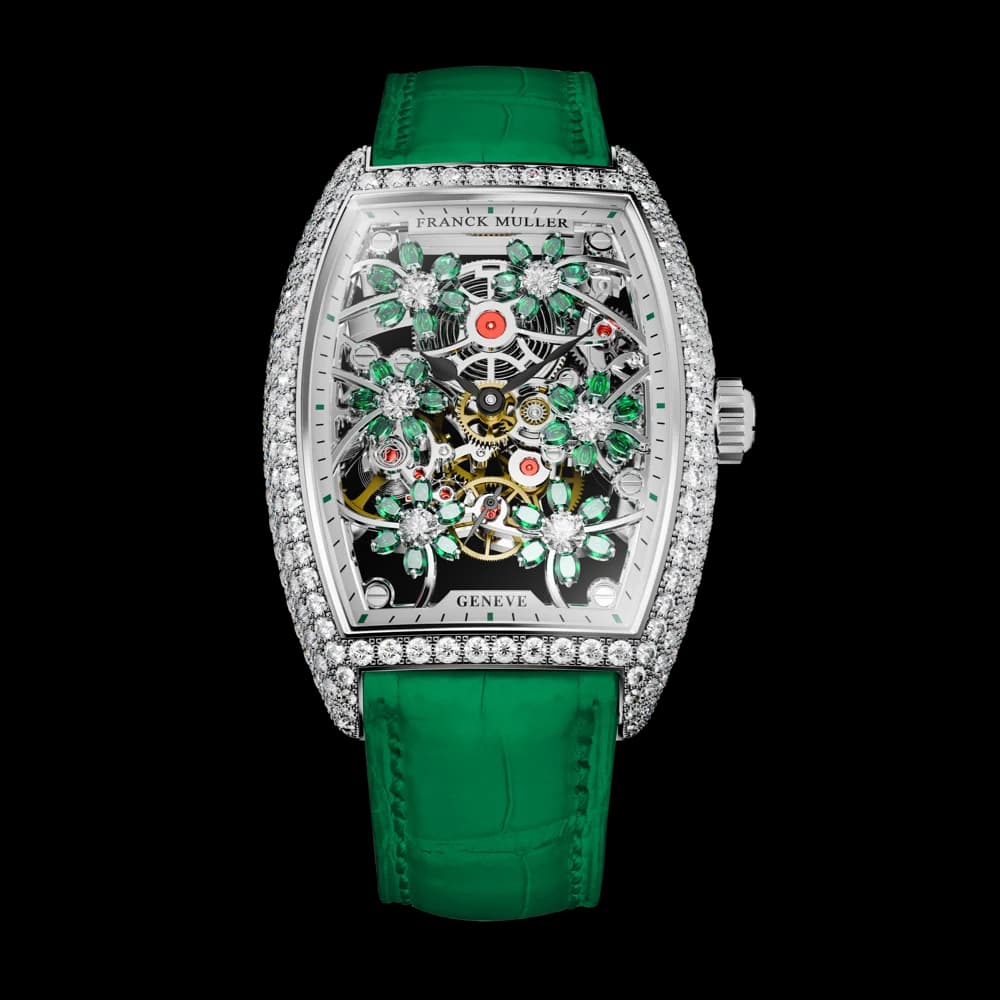 Franck Muller Cintrée Curvex Cut Flower Skeleton – White Gold 1