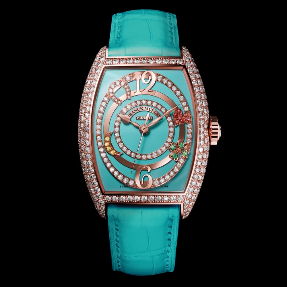 Franck Muller Cintrée Curvex Lucky Charm 7502 – Rose Gold, Turquoise 1