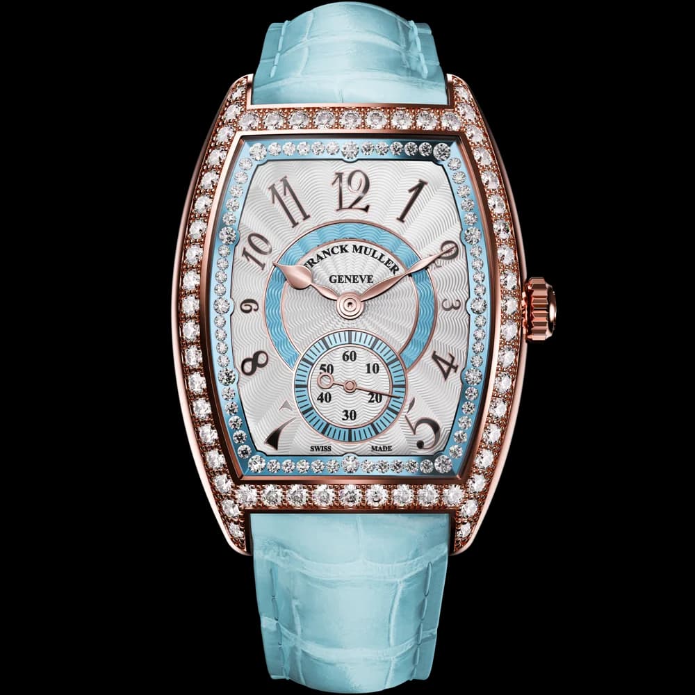 Franck Muller Cintrée Curvex Réhaut 7500 – Rose Gold, Light Blue 1