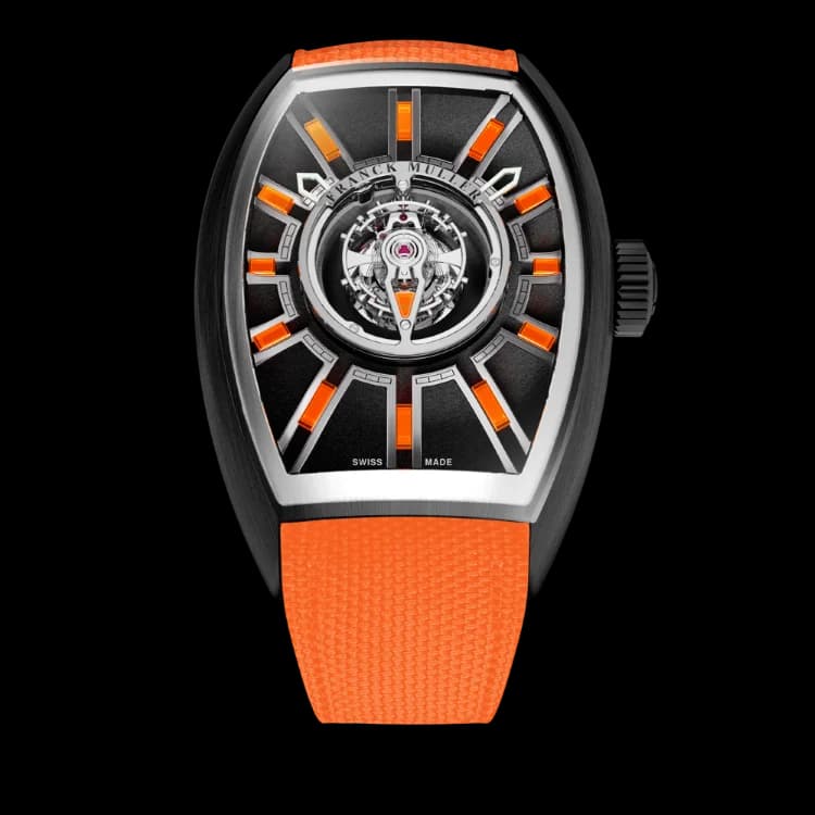 Franck Muller Curvex CX Flash Grand Central Tourbillon – Black Steel & Steel, Orange 1