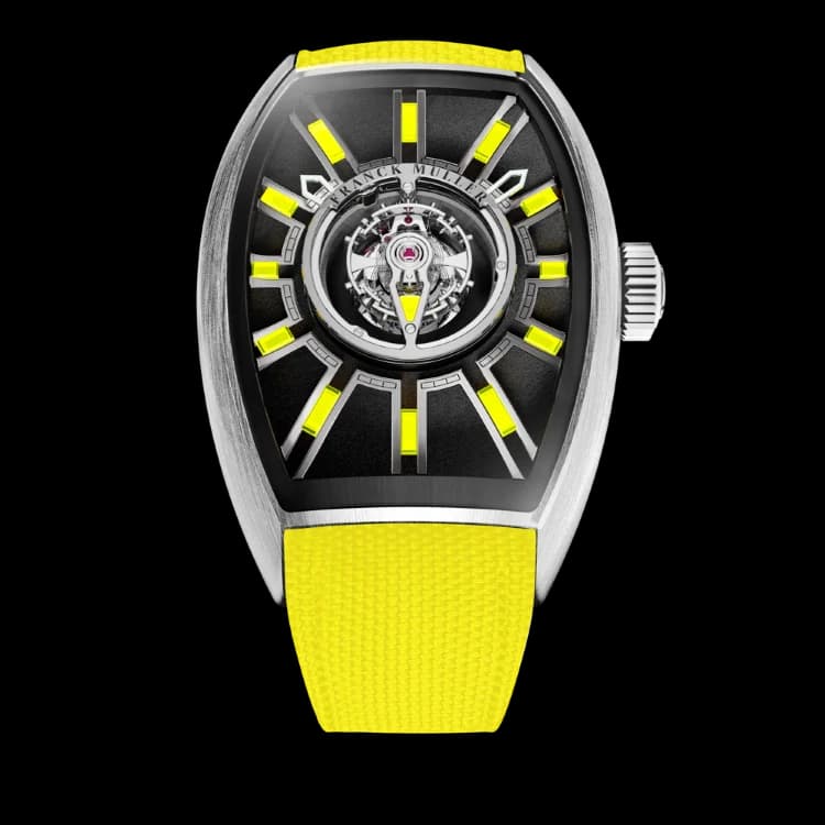 Franck Muller Curvex CX Flash Grand Central Tourbillon – Steel & Black Titanium, Yellow 1