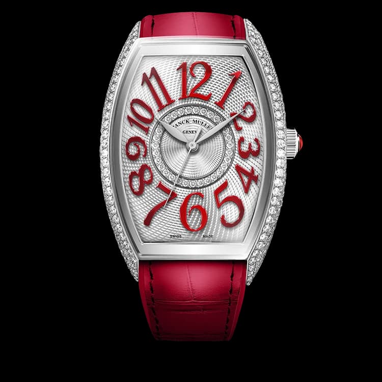 Franck Muller Curvex CX Lady – Steel, Diamonds, Diamond Dial, Burgundy 1