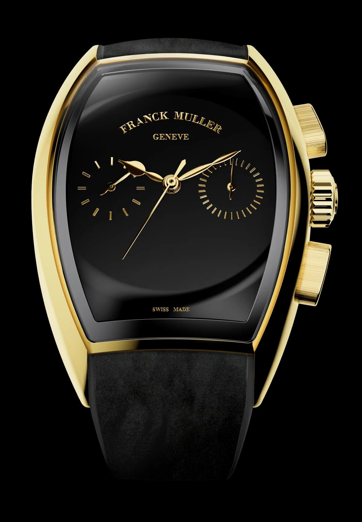 Franck Muller Curvex CX Piano Chronograph 36 – Yellow Gold & Black Steel 1