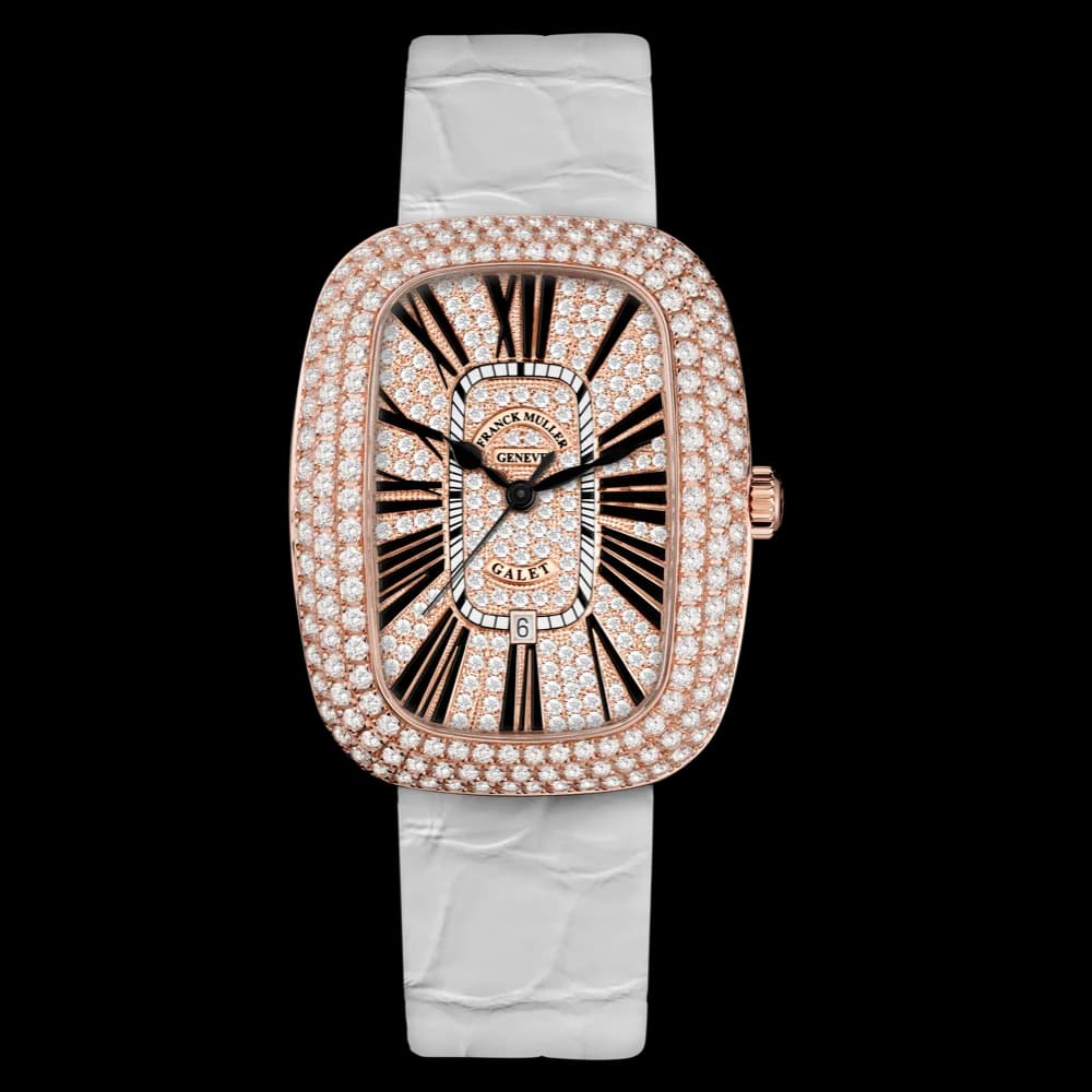 Franck Muller Galet 3000 H – Rose Gold, Diamond Dial, White 1