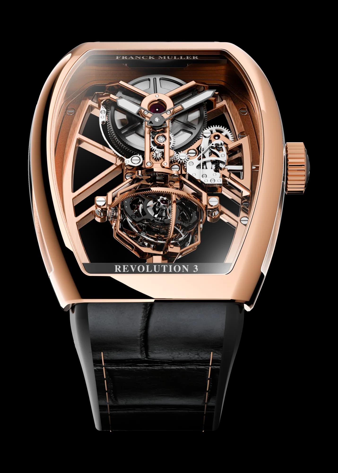 Franck Muller Vanguard Aero Revolution 3 Skeleton – Rose Gold 1