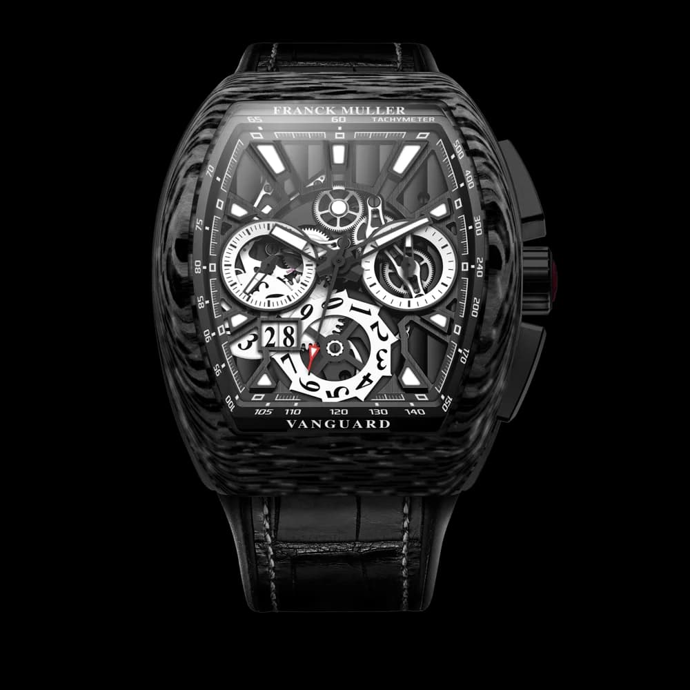 Franck Muller Vanguard Grande Date Chronograph Skeleton – Carbon, Black 1