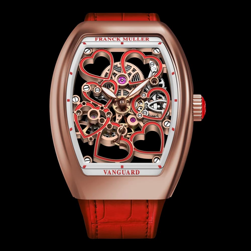 Franck Muller Vanguard Lady Heart Skeleton – Rose Gold, Red 1