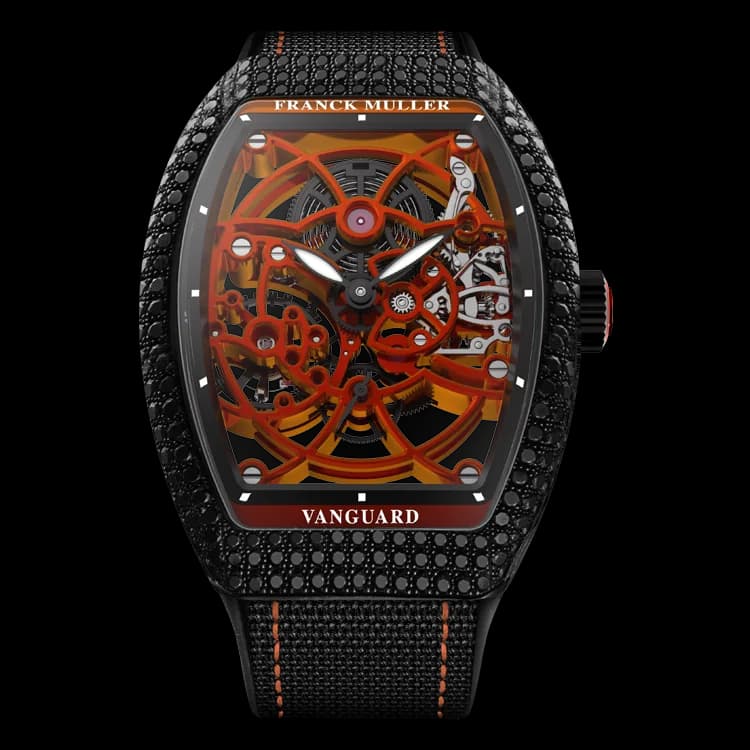 Franck Muller Vanguard Lady New Tone Skeleton – Carbon, Burgundy 1