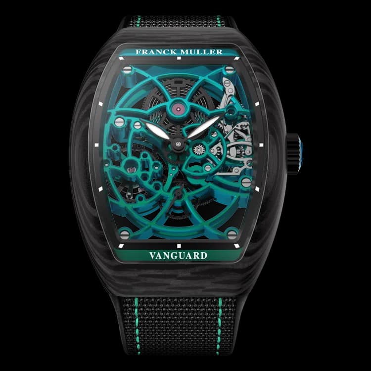 Franck Muller Vanguard Lady New Tone Skeleton – Carbon, Green 1