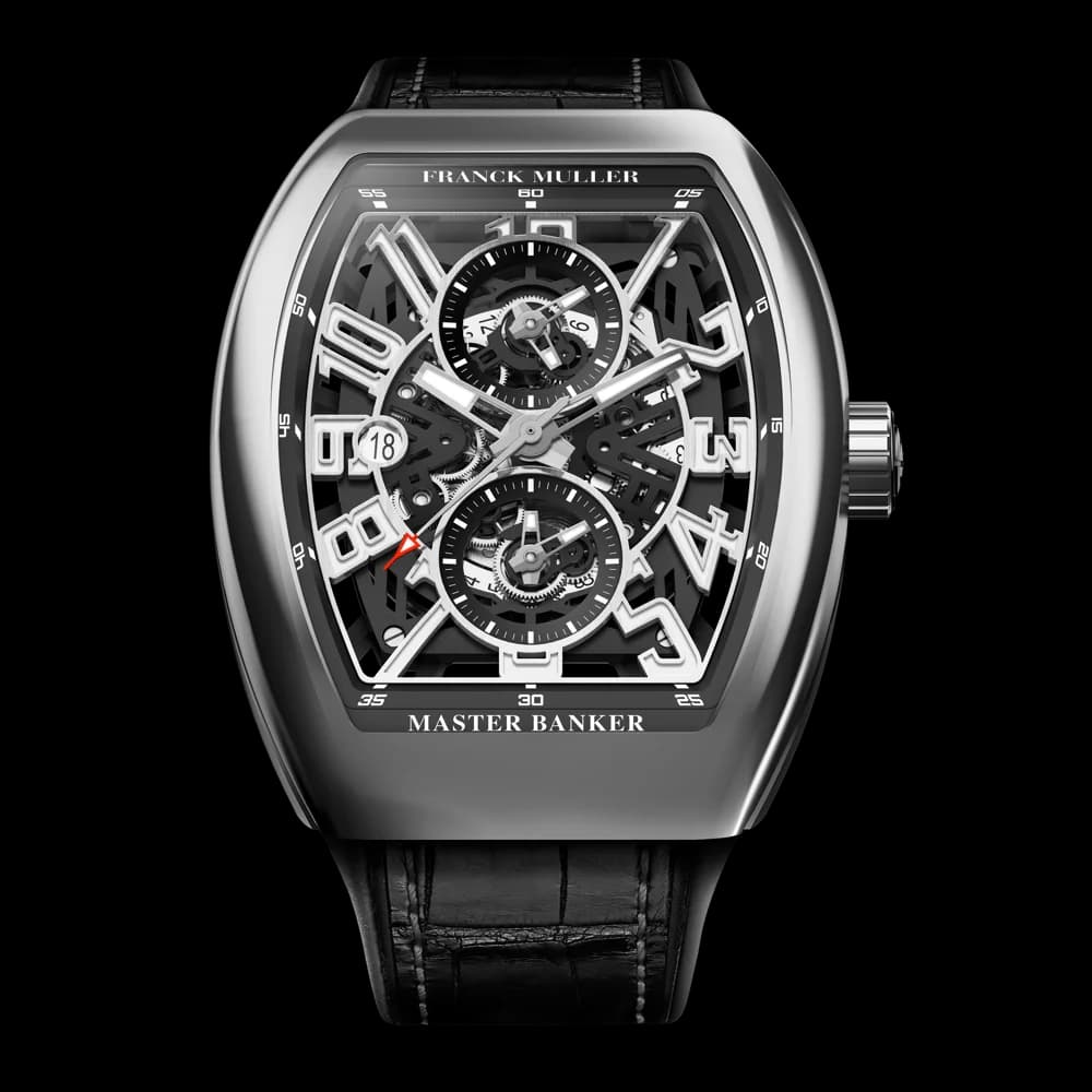 Franck Muller Vanguard Master Banker Skeleton – White Gold, Black 1