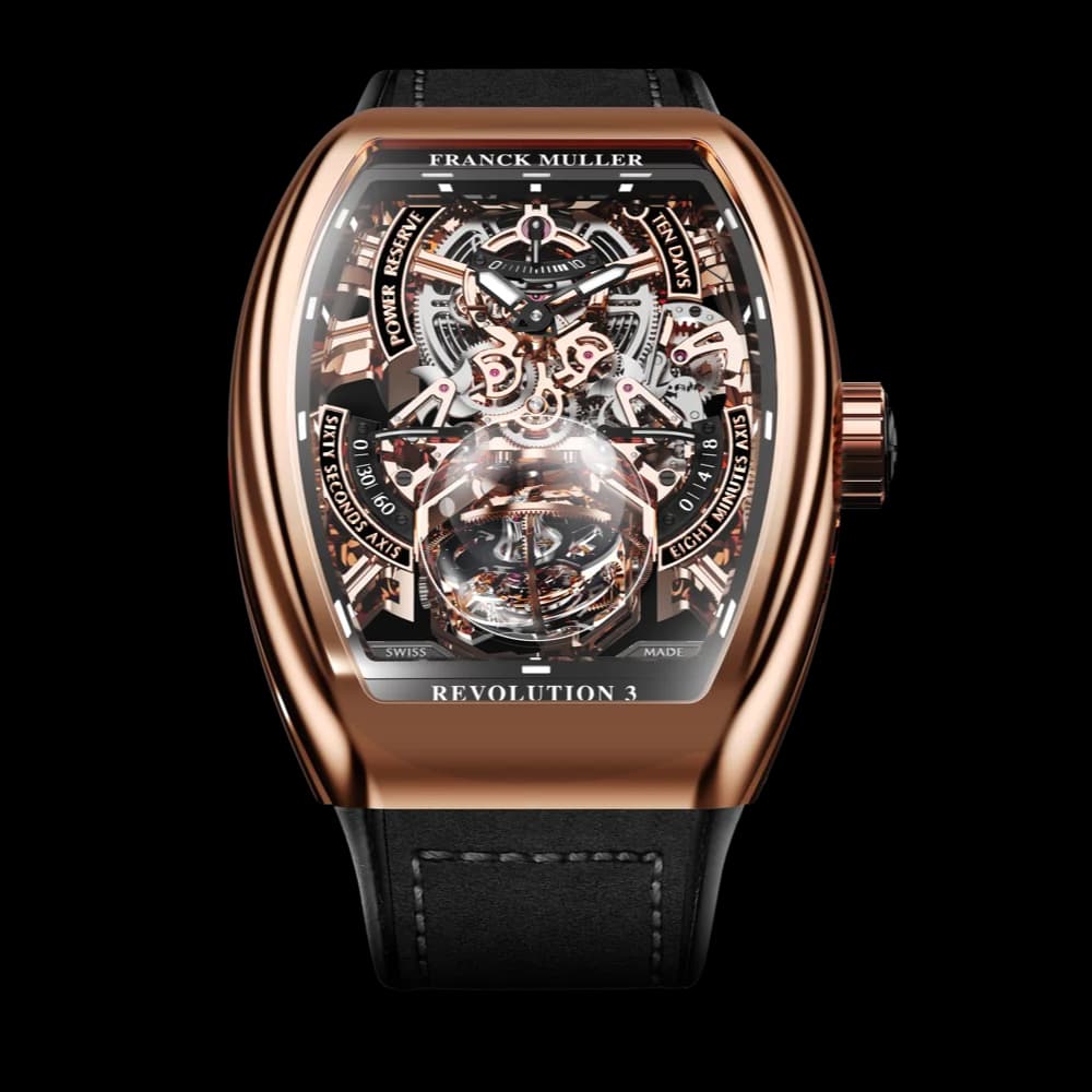 Franck Muller Vanguard Revolution 3 Skeleton – Rose Gold, Black 1
