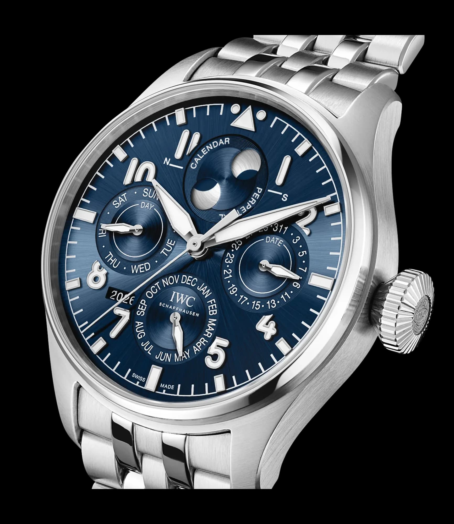 IWC Schaffhausen Big Pilot's Watch Perpetual Calendar ProSet Le Petit Prince – Çelik, Mavi Kadran 3