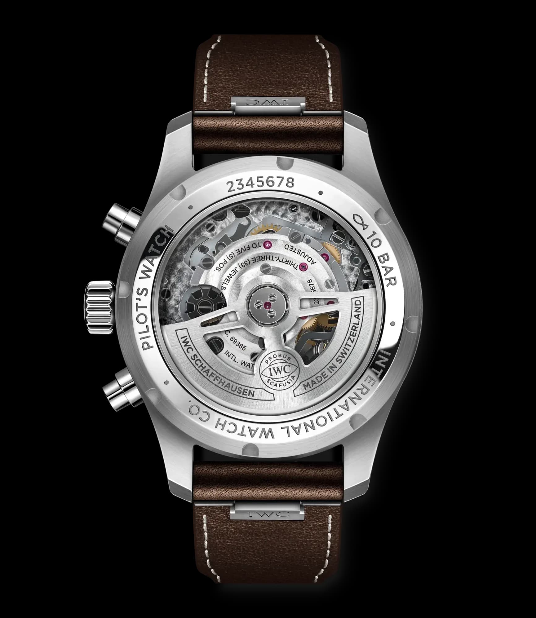 IWC Schaffhausen Pilot's Watch Chronograph 41 – Çelik, Yeşil Kadran, Kahverengi Deri Kayış 2