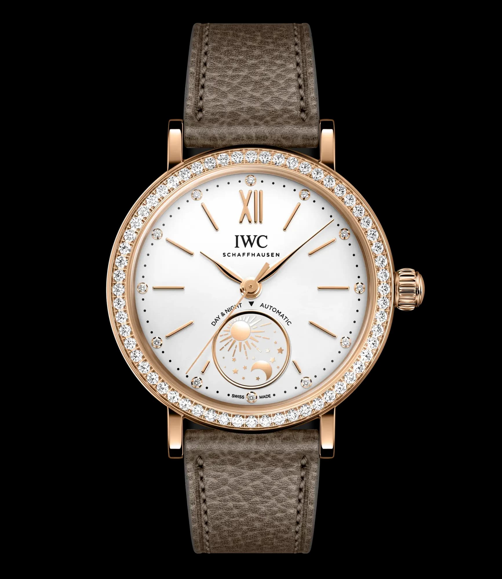 IWC Schaffhausen Portofino Automatic Day & Night 34 – 5N Altın, Pırlantalı, Gümüş Kadran 1
