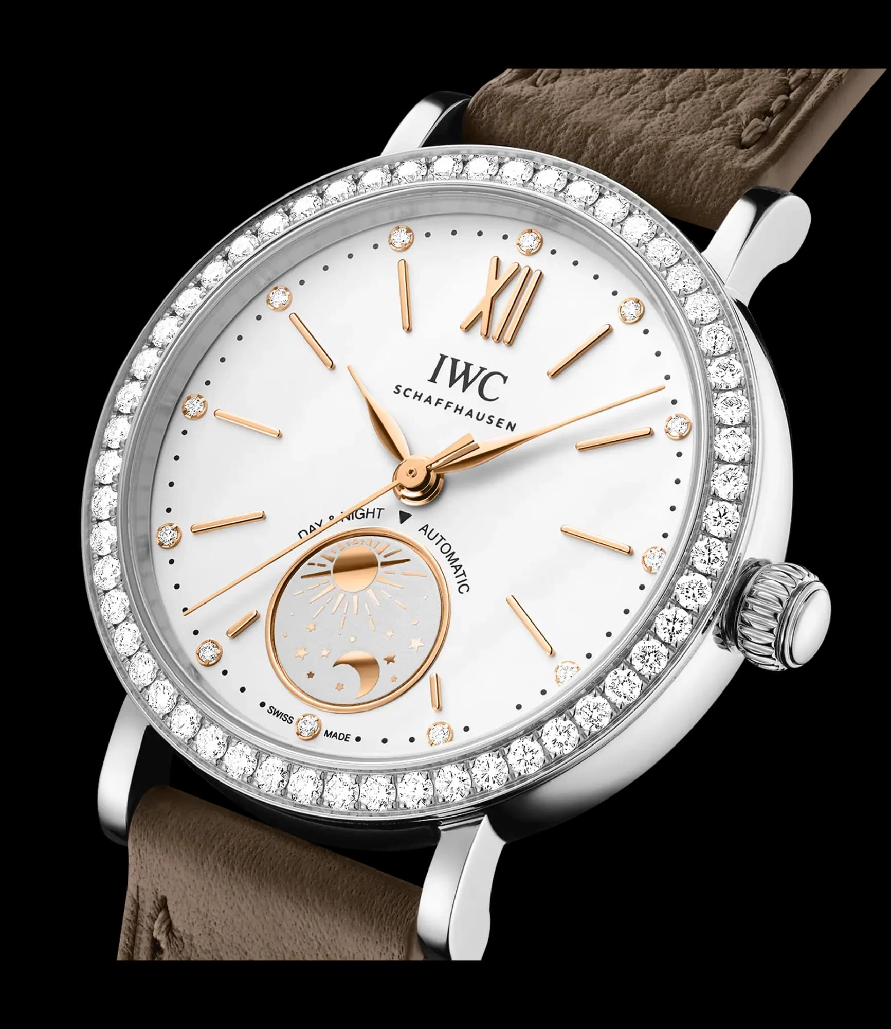 IWC Schaffhausen Portofino Automatic Day & Night 34 – Çelik, Pırlantalı, Gümüş Kadran 3