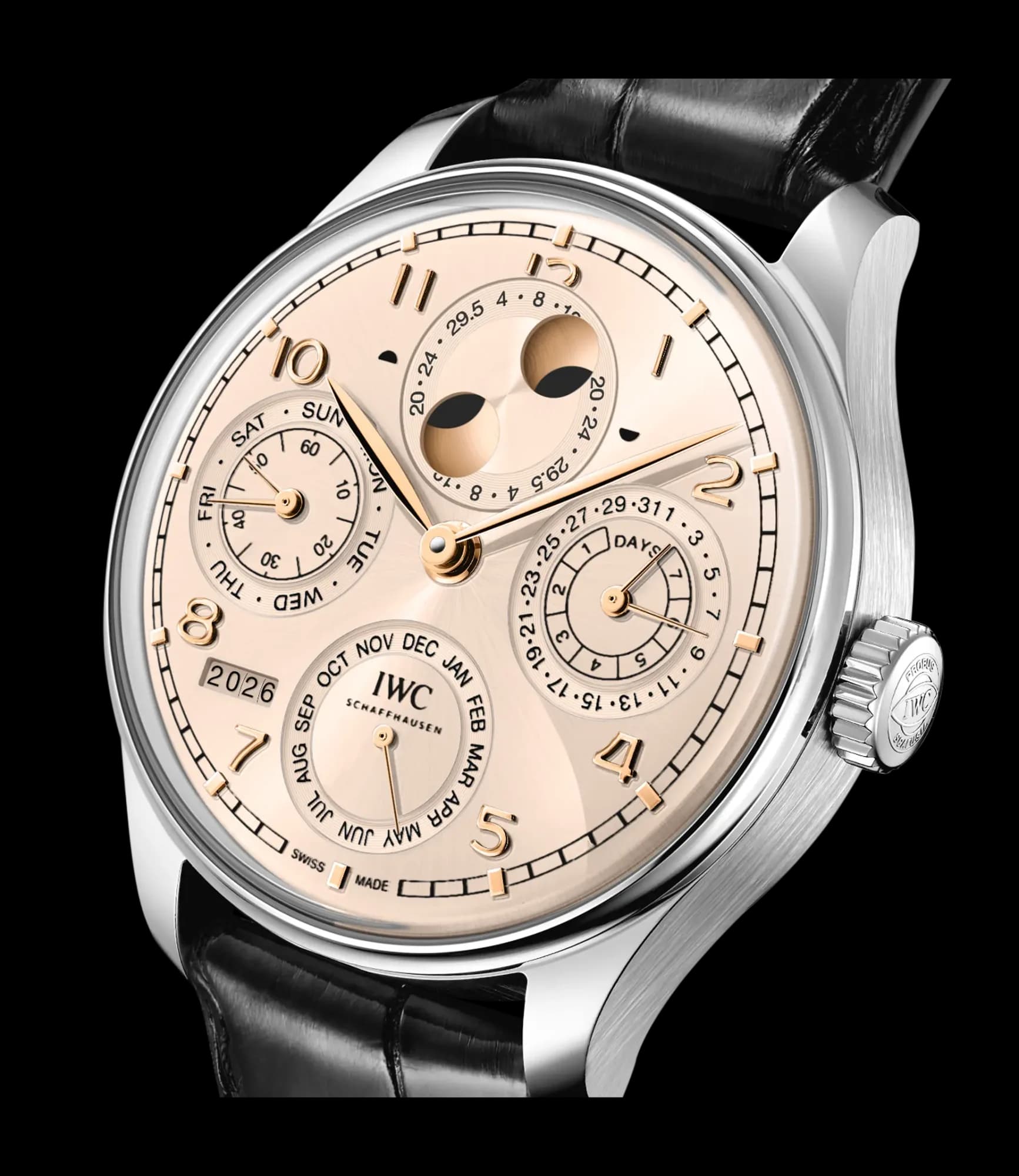 IWC Schaffhausen Portugieser Perpetual Calendar 44 – Beyaz Altın, Dune Kadran 3