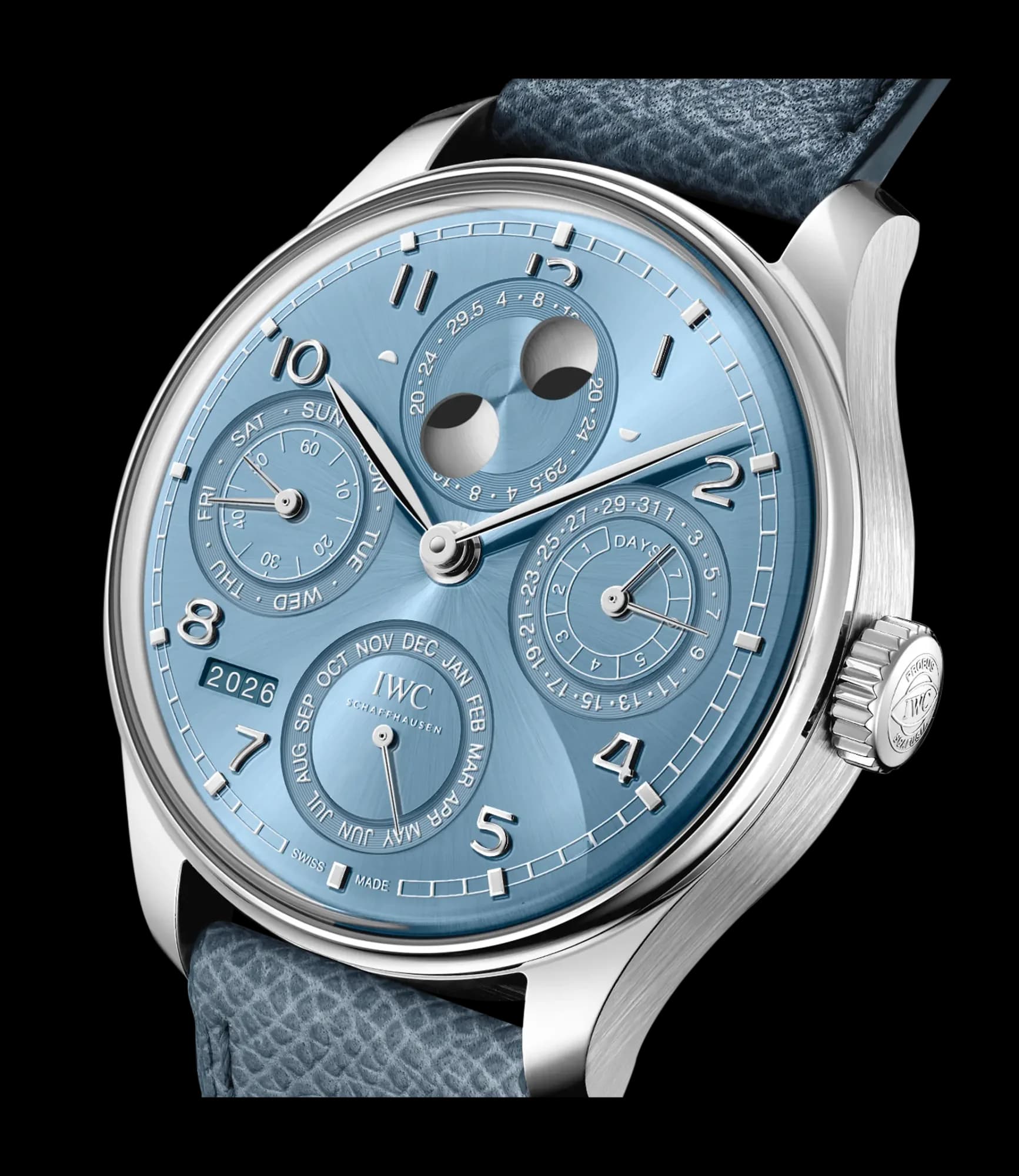 IWC Schaffhausen Portugieser Perpetual Calendar 44 – Beyaz Altın, Ufuk Mavisi Kadran 3