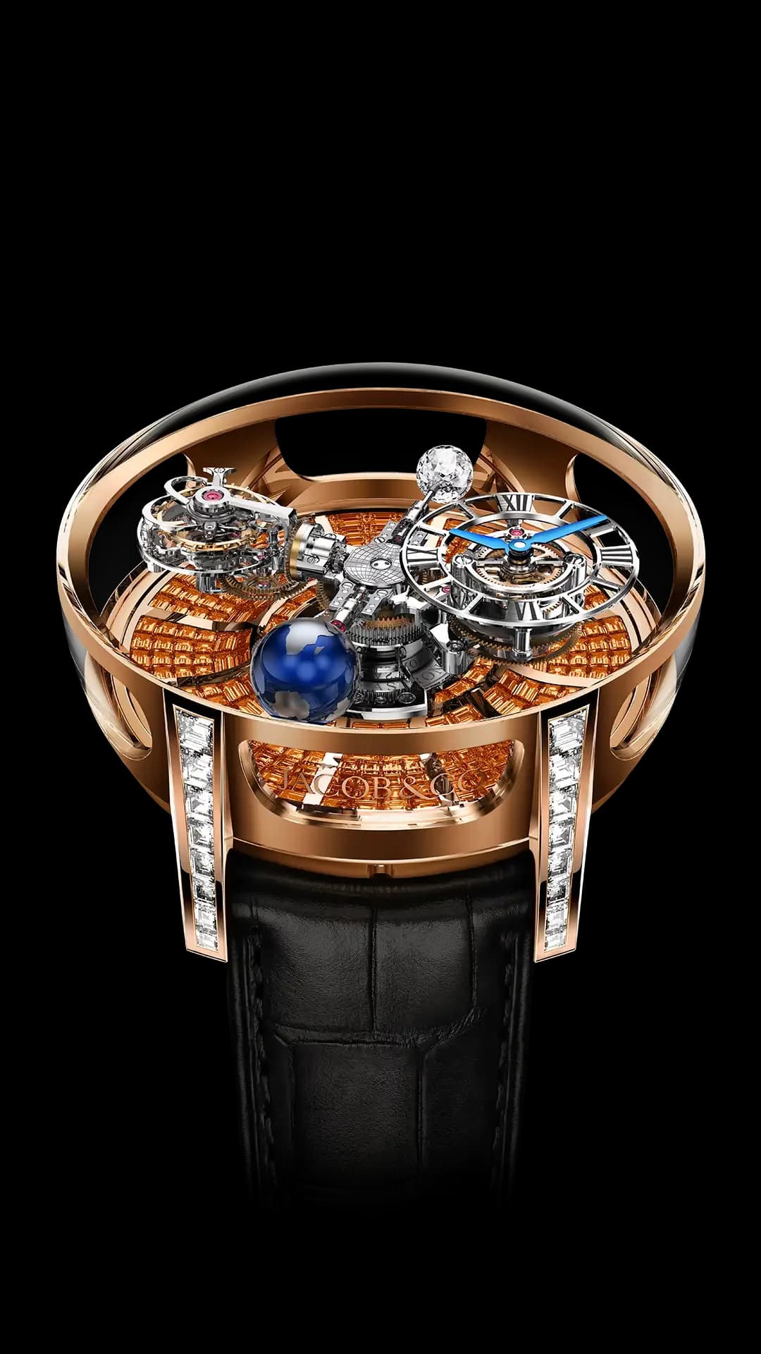 Jacob & Co. Astronomia Tourbillon Baguette – Rose Gold, Orange Sapphires 1