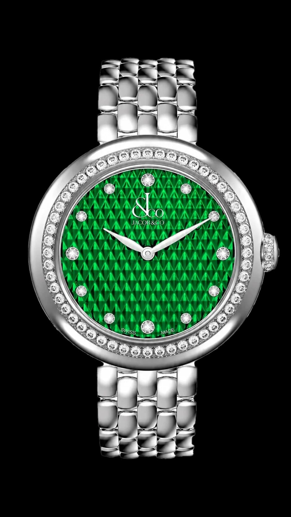 Jacob & Co. Brilliant – Stainless Steel with Green Pyramid Dial Bracelet 1