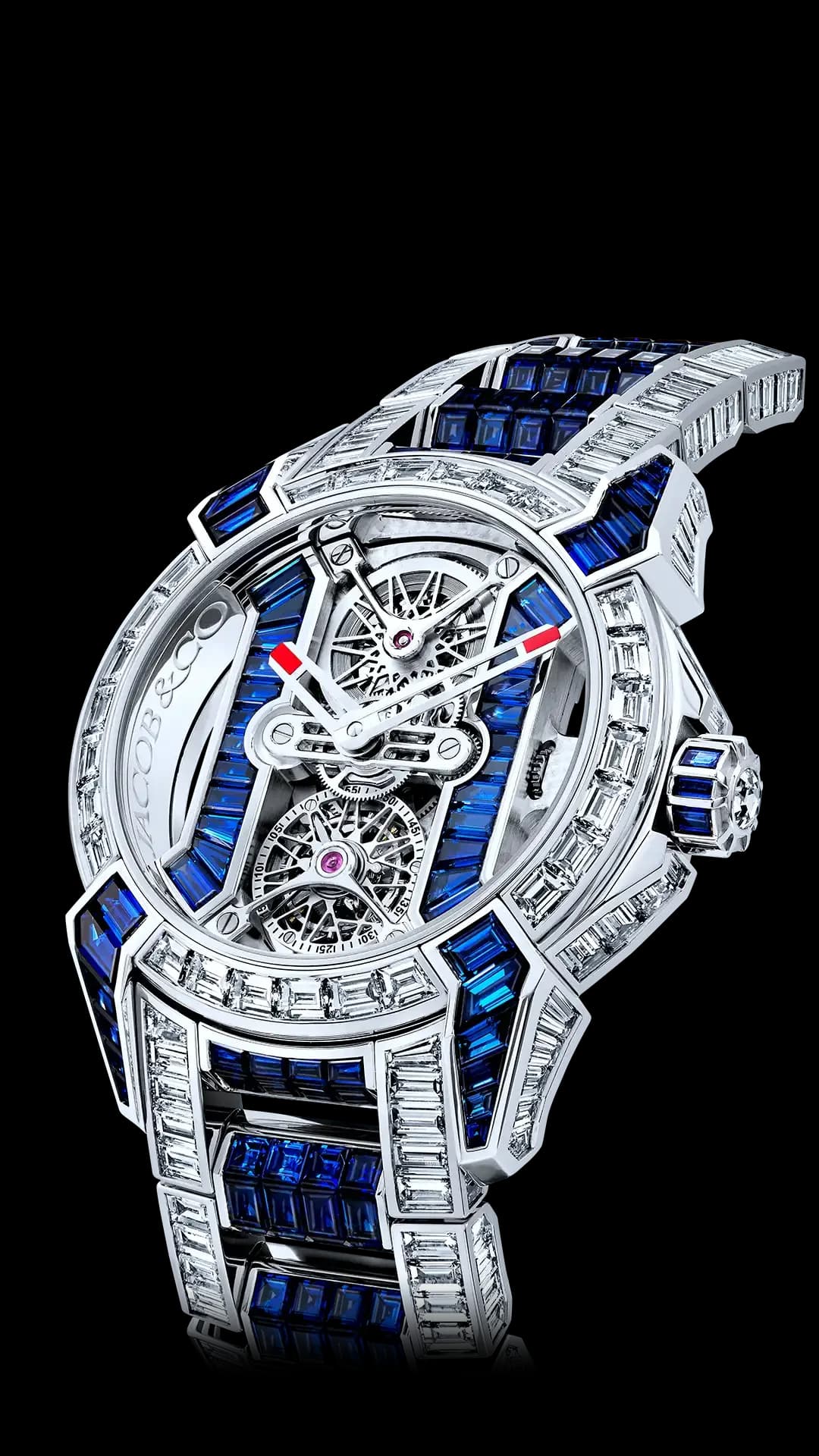 Jacob & Co. Epic X Tourbillon Baguette – Diamonds & Blue Sapphires 1