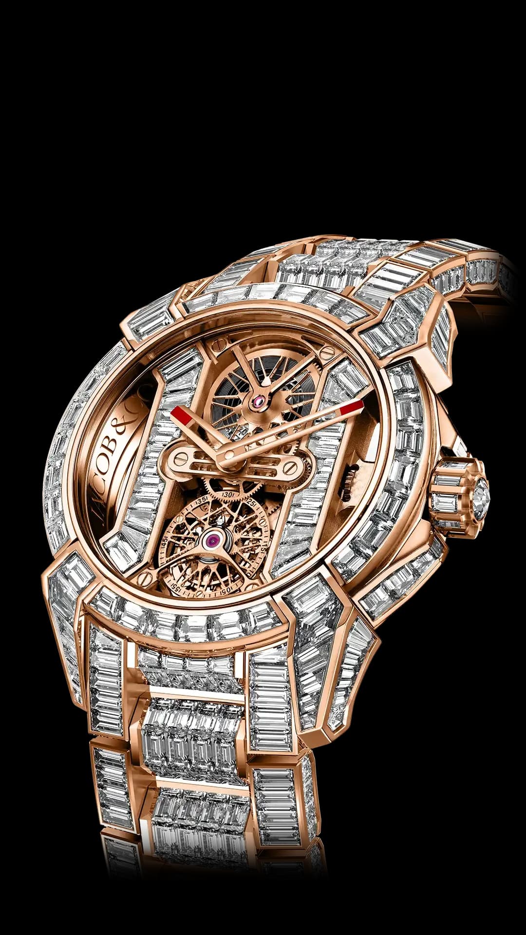 Jacob & Co. Epic X Tourbillon Baguette – Rose Gold Tourbillion 1