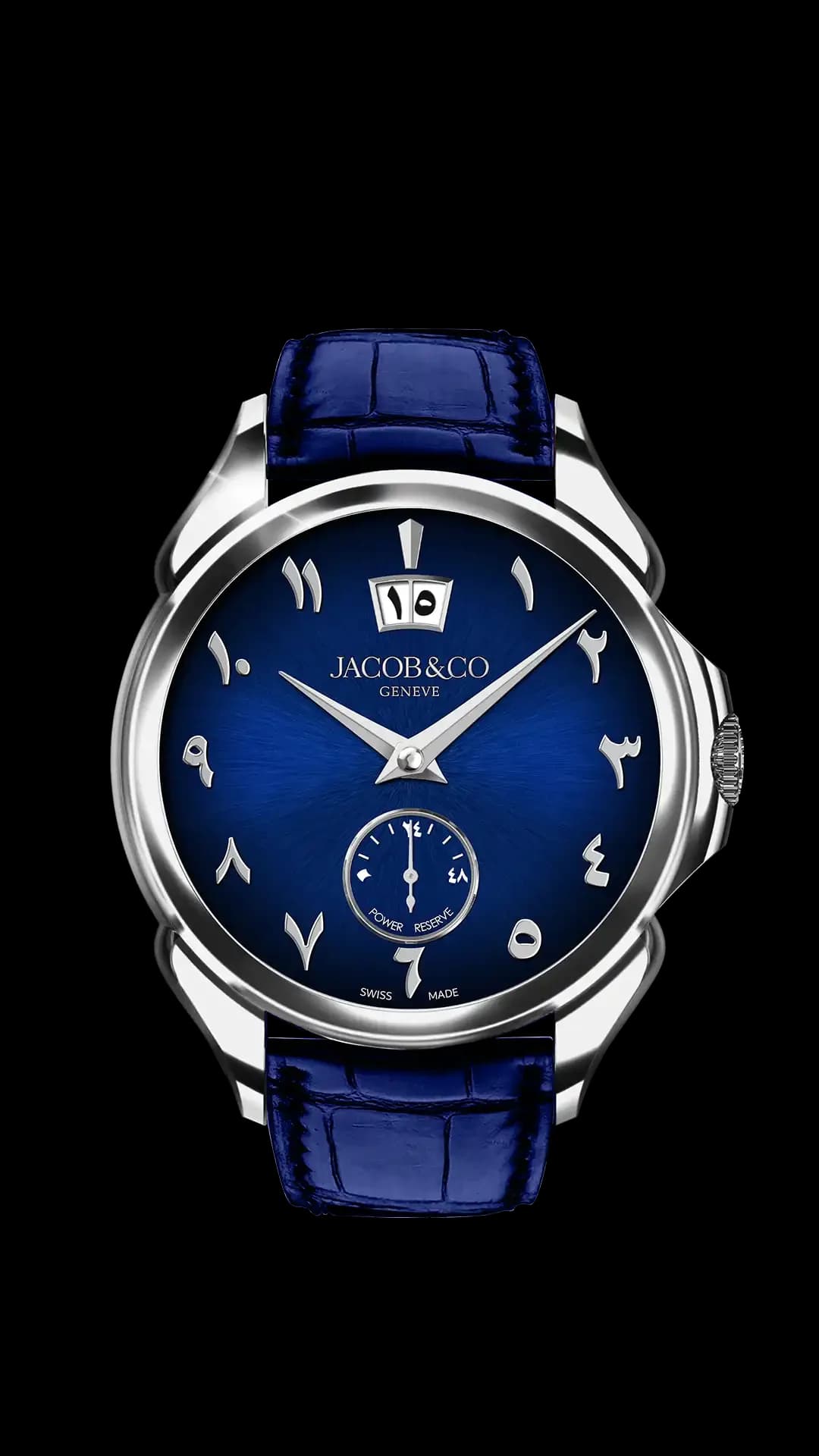 Jacob & Co. Palatial Classic – Stainless Steel, Arabic (Navy Blue Sunburst Dial) 1