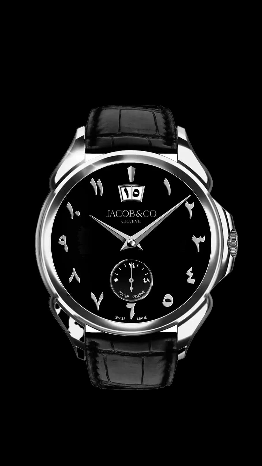Jacob & Co. Palatial Classic – Stainless Steel, Arabic (Onyx Dial) 1