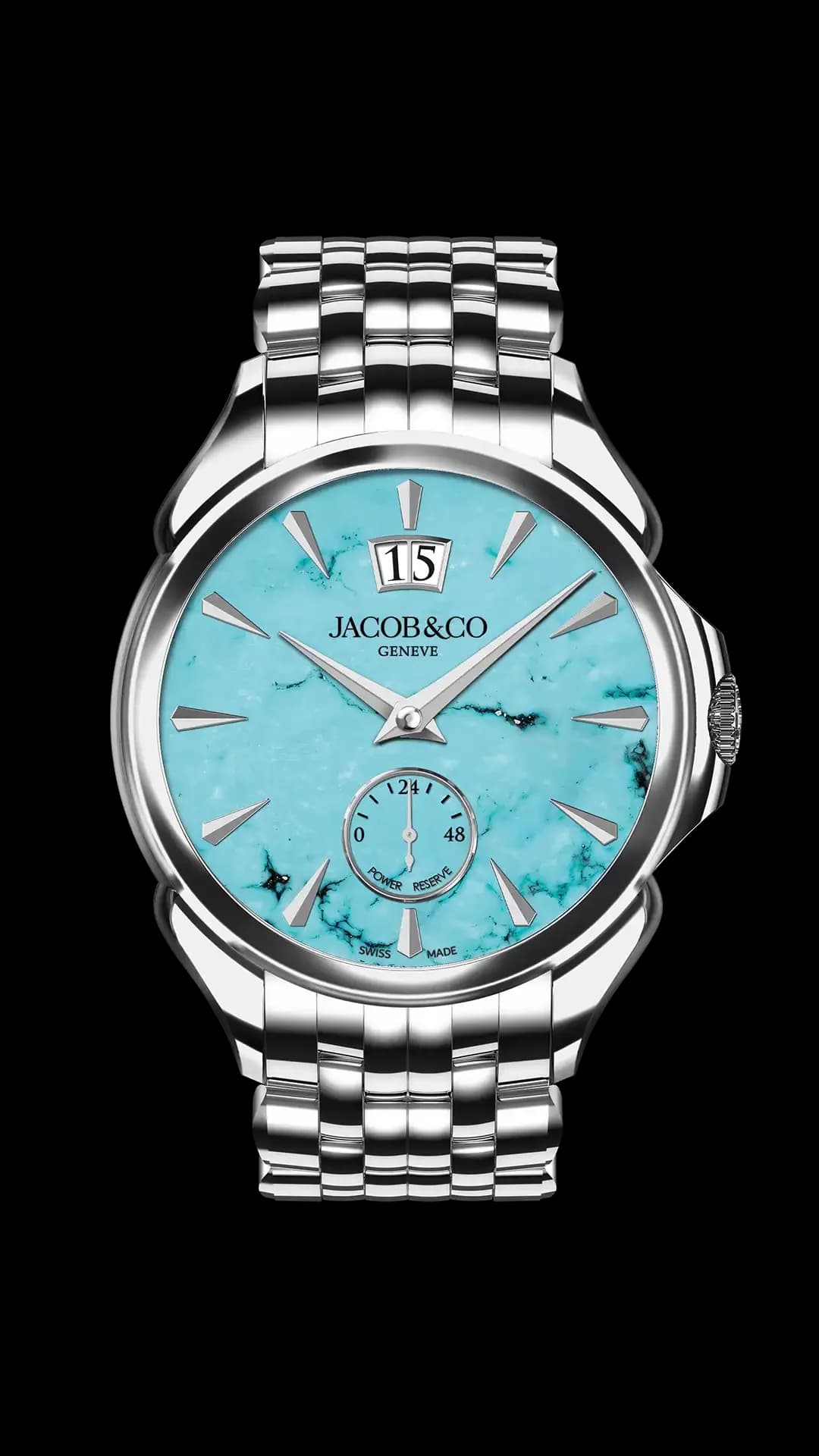 Jacob & Co. Palatial Classic – Stainless Steel Bracelet (Turquoise) 1