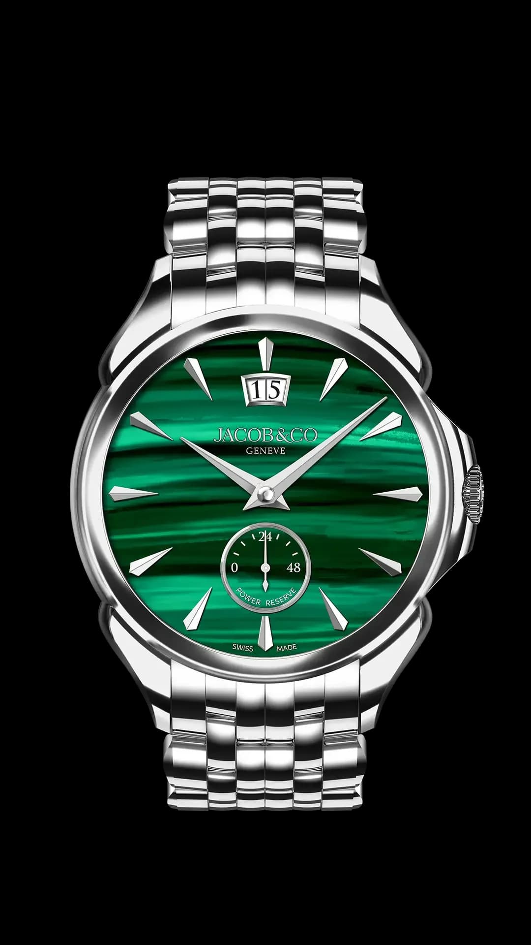 Jacob & Co. Palatial Classic – Stainless Steel (Malachite) Bracelet 1