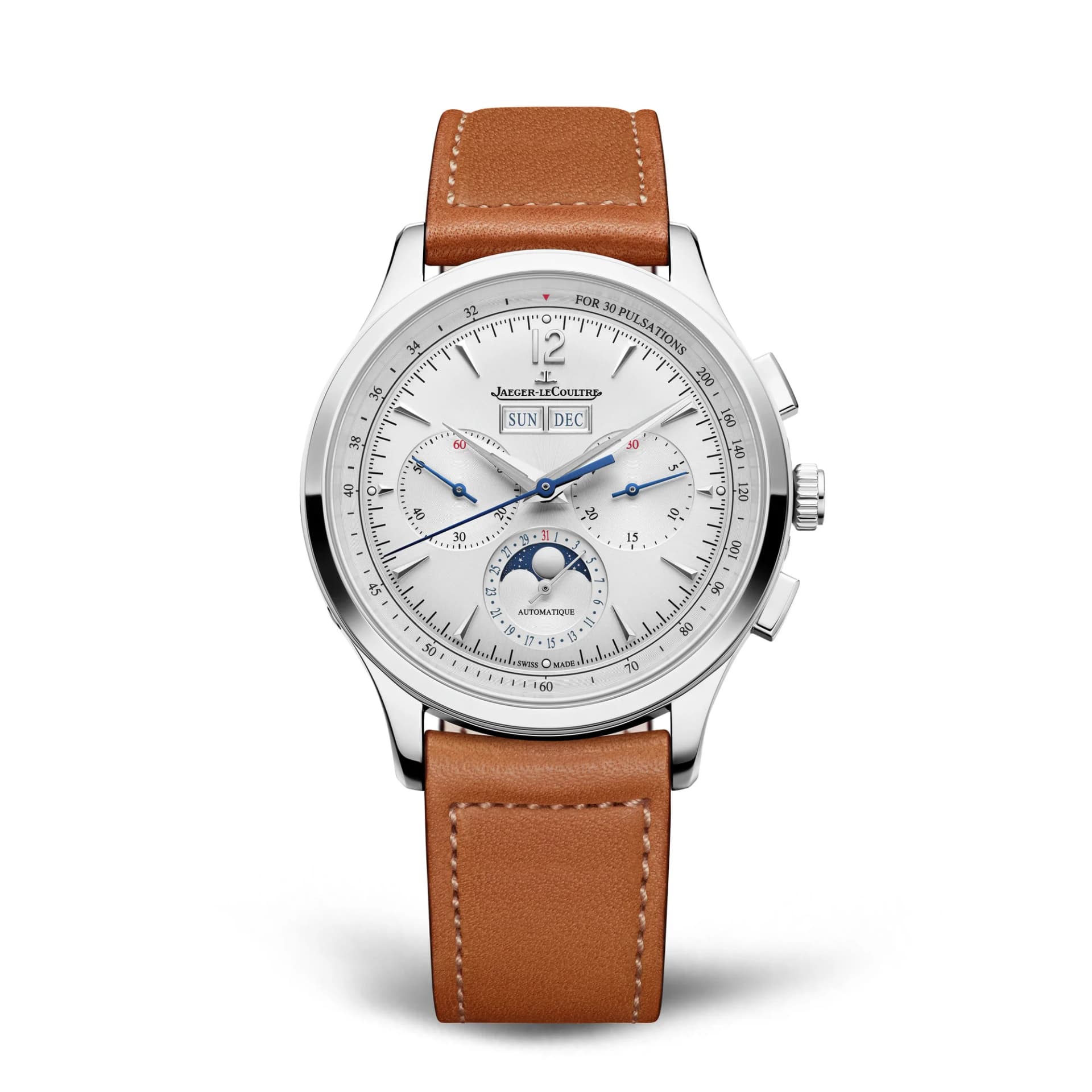 Jaeger-LeCoultre Master Control Chronograph Calendar – Çelik, Açık Kahverengi Kayış 2