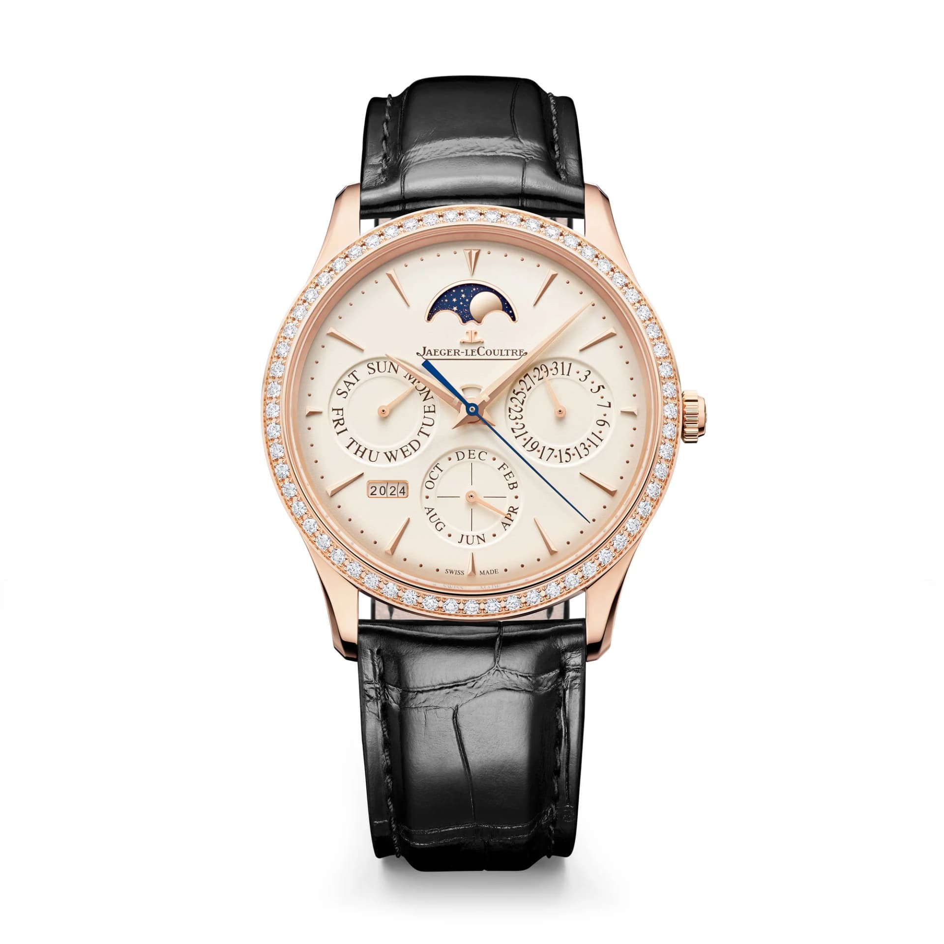 Jaeger-LeCoultre Master Ultra Thin Perpetual Calendar – Pembe Altın, Bej Kadran, Pırlanta 1