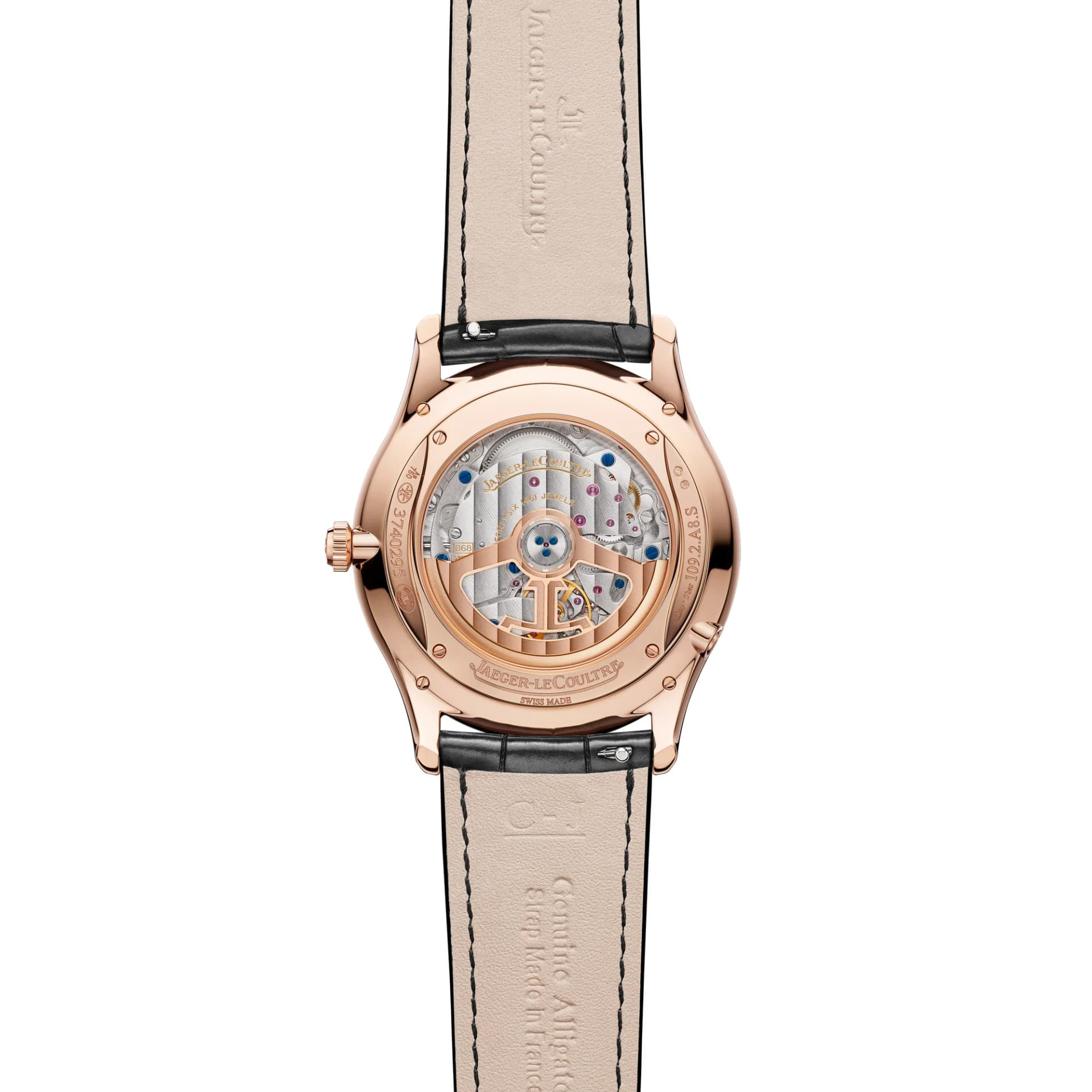 Jaeger-LeCoultre Master Ultra Thin Perpetual Calendar – Pembe Altın, Bej Kadran, Pırlanta 2