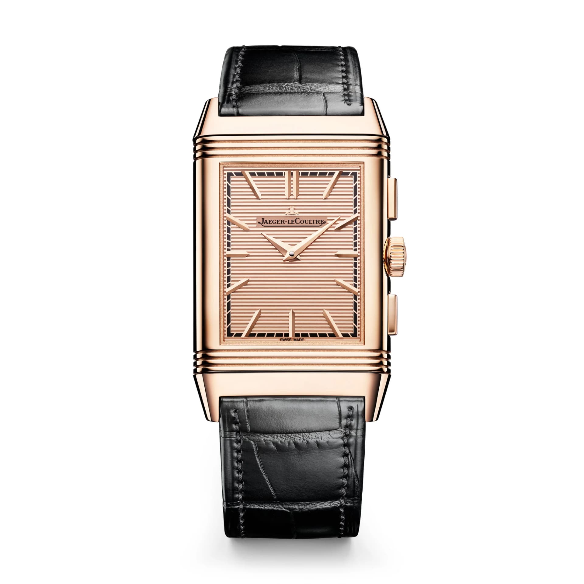 Jaeger-LeCoultre Reverso Tribute Chronograph – Pembe Altın, Altın Sarısı Kadran 1