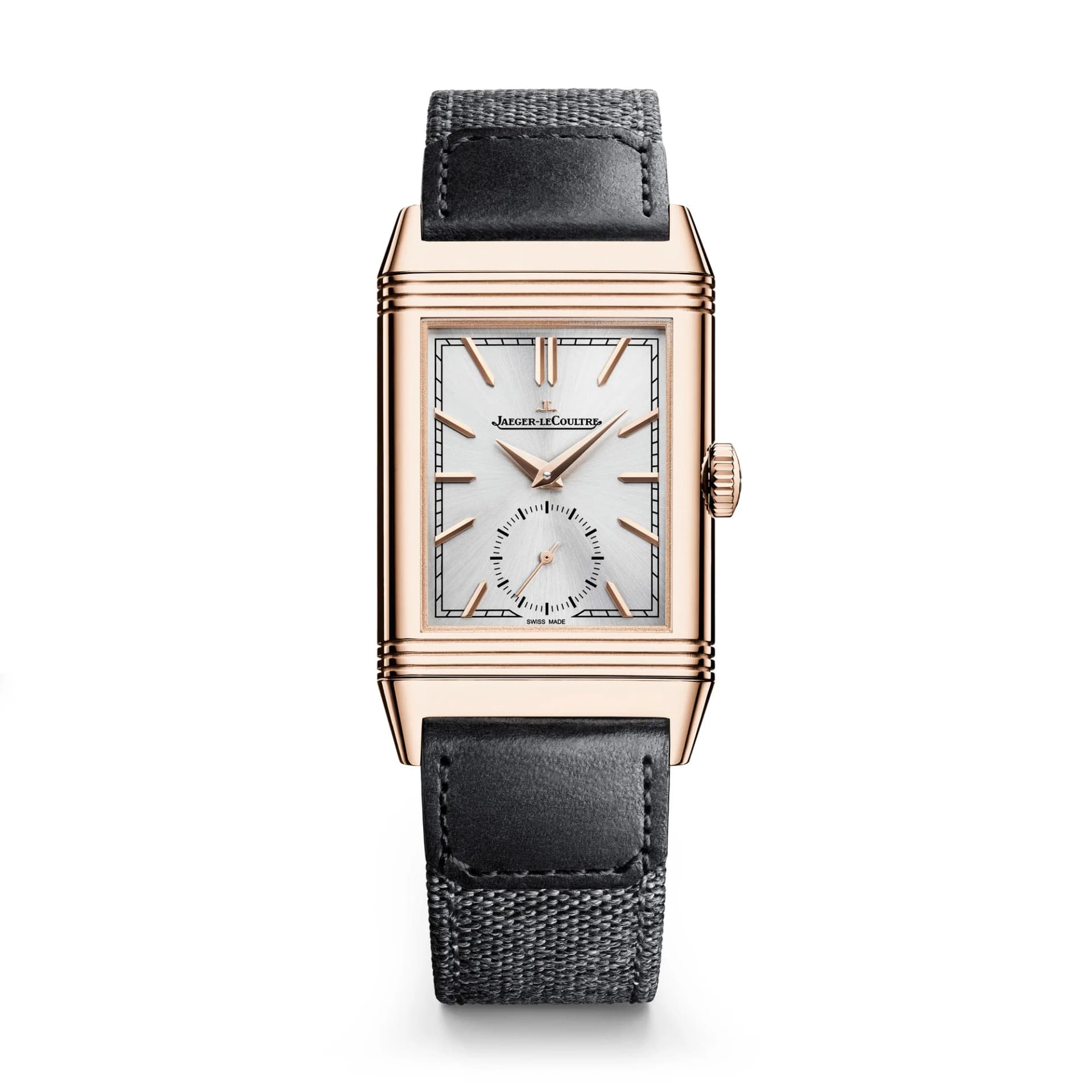 Jaeger-LeCoultre Reverso Tribute Monoface Small Seconds – Pembe Altın, Gümüş Gri Kadran 1