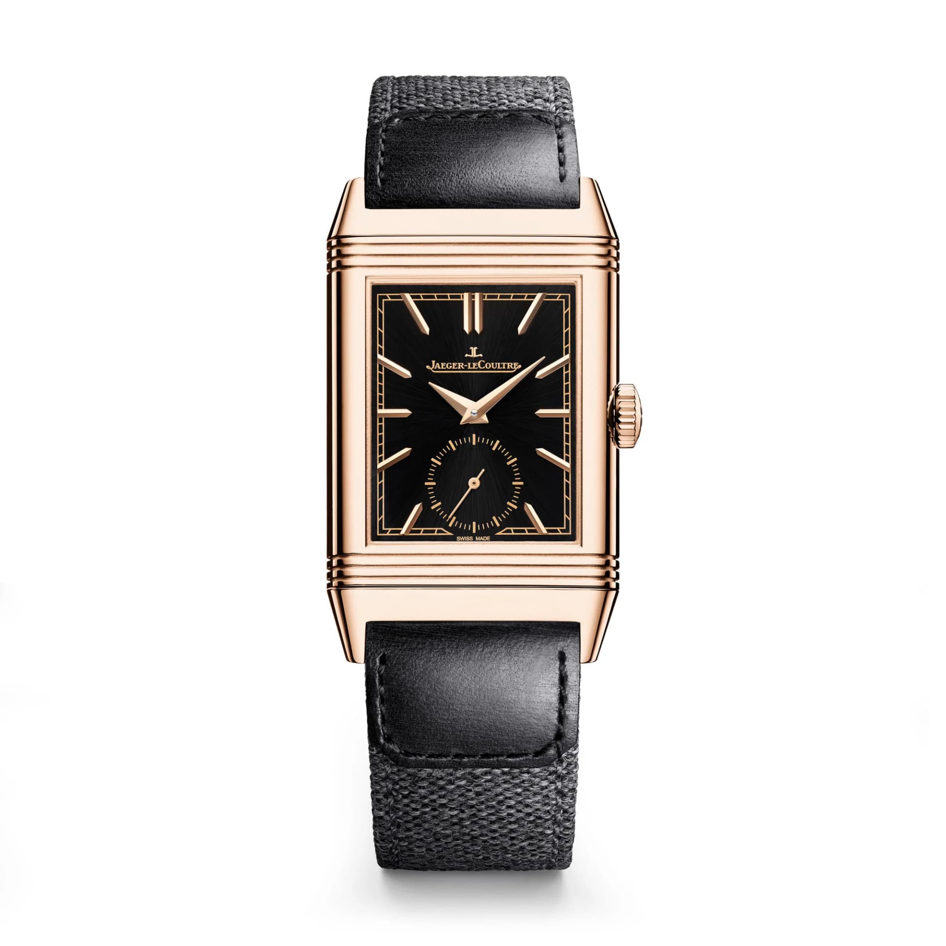 Jaeger-LeCoultre Reverso Tribute Monoface Small Seconds – Pembe Altın, Siyah Kadran 1