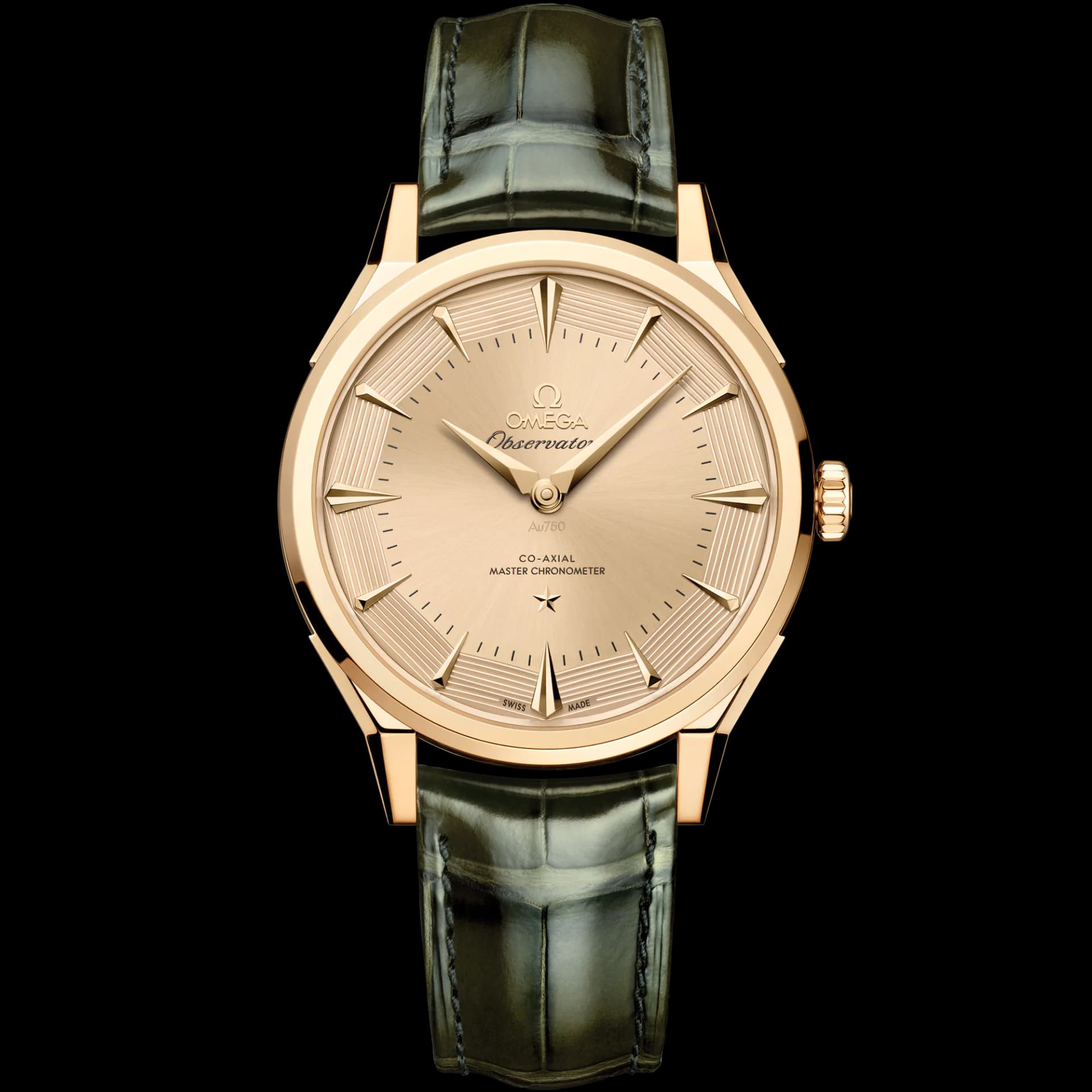 Omega Constellation Observatory Co-Axial Master Chronometer 39.4 mm – Moonshine Gold on Alligator, Yellow Dial 1