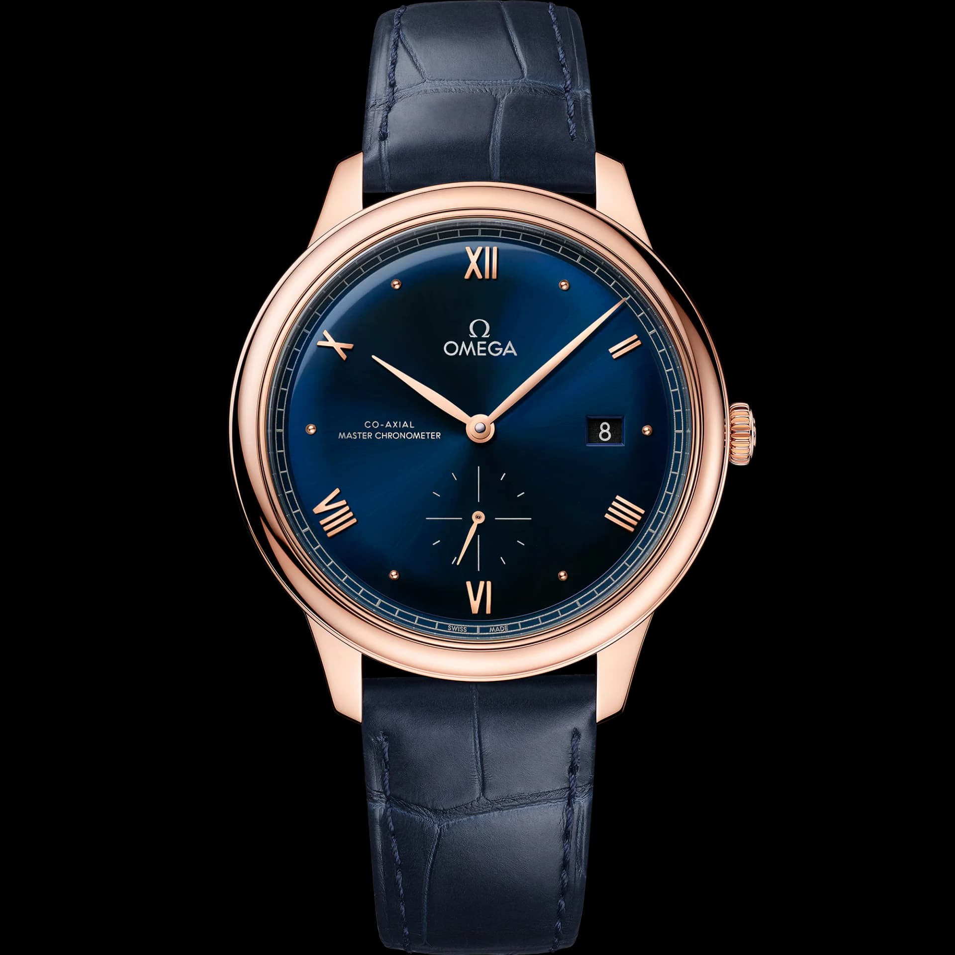 Omega De Ville Prestige Co-Axial Master Chronometer Small Seconds 41 mm – Sedna Gold on Leather Strap, Blue Dial 1
