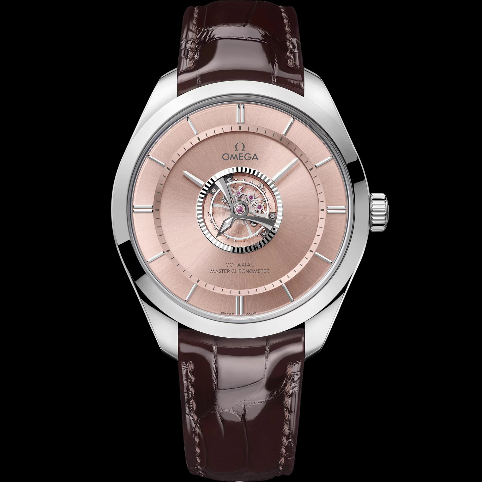 Omega De Ville Tourbillon Co-Axial Master Chronometer 43 mm – Canopus Gold on Leather Strap, Brown Dial 1