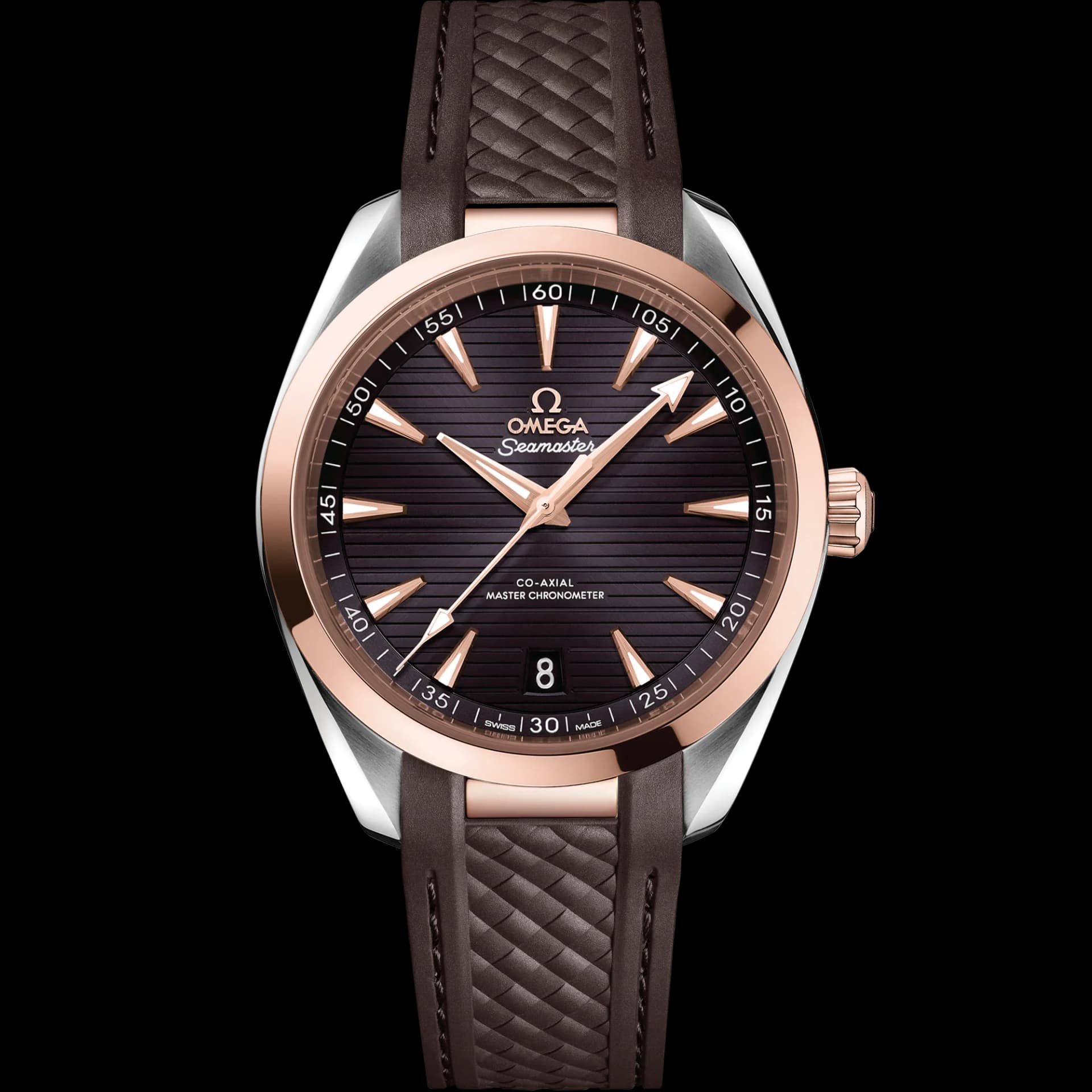 Omega Seamaster Aqua Terra 150M Co-Axial Master Chronometer 41 mm – Steel - Sedna Gold on Rubber Strap, Grey Dial 1