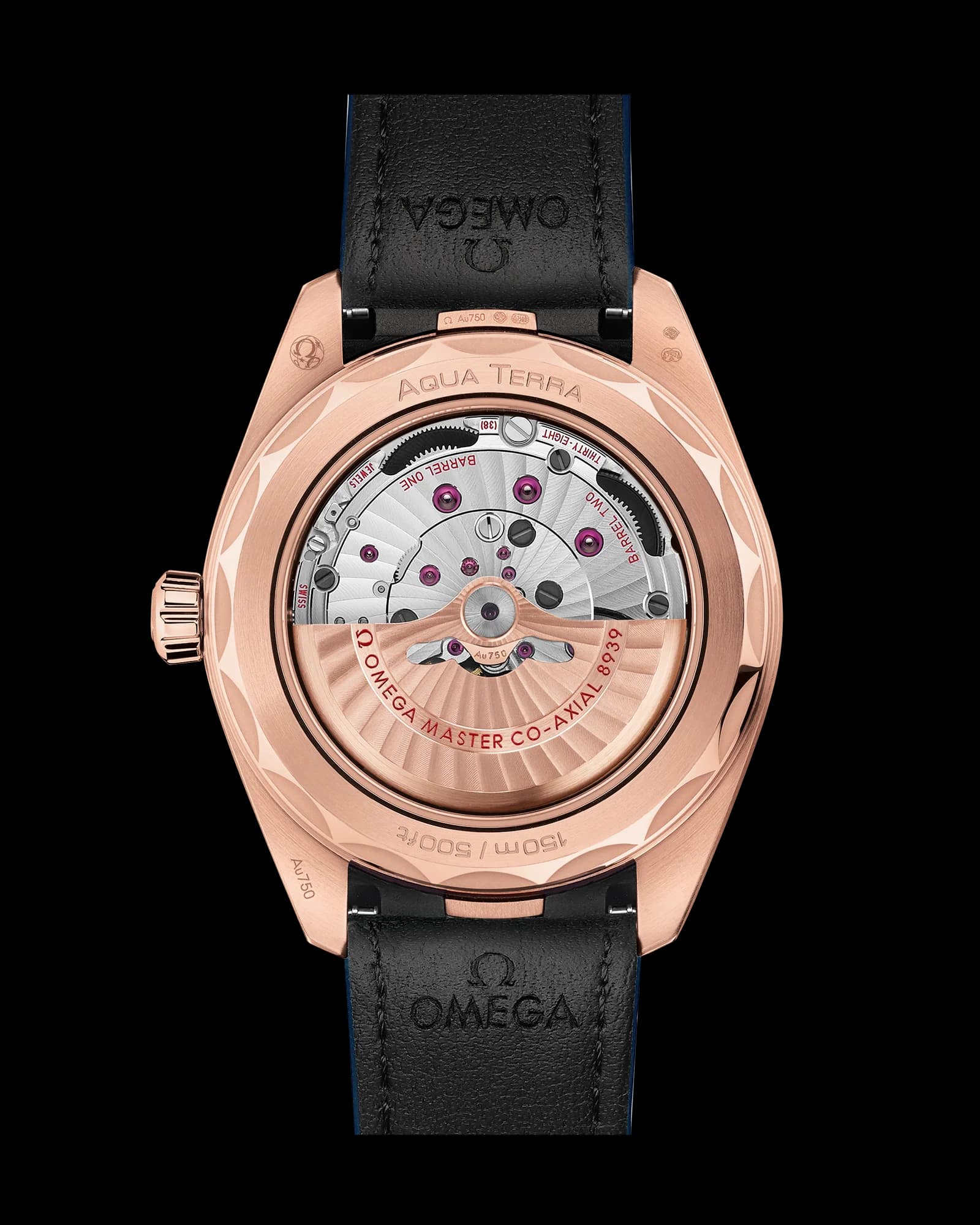 Omega Seamaster Aqua Terra 150M Co-Axial Master Chronometer GMT Worldtimer 43 mm – Sedna Gold on Leather Strap, Silver Dial 2
